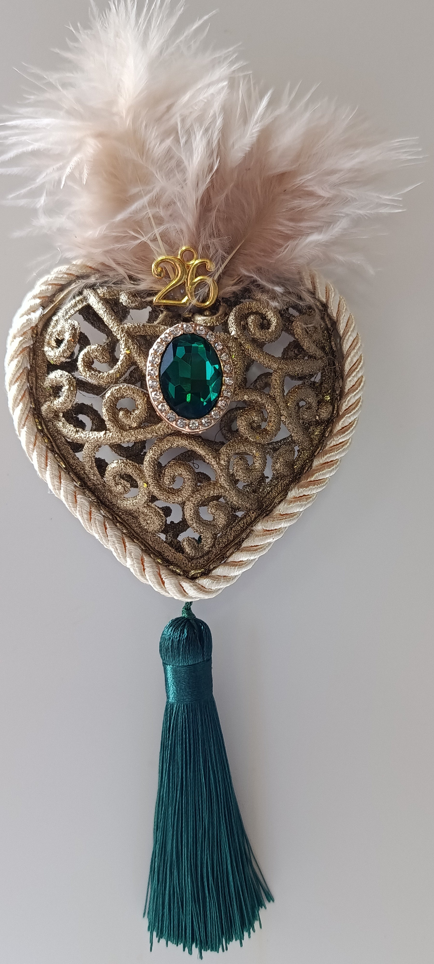 Γούρι 2026-Χριστουγεννιάτικο Στολίδι Gold Heart #0033