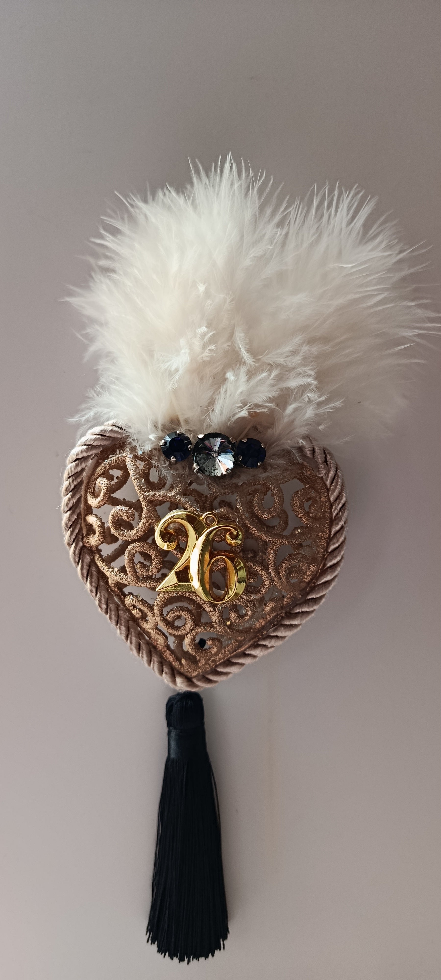 Γούρι 2026-Χριστουγεννιάτικο Στολίδι Gold Heart #0044