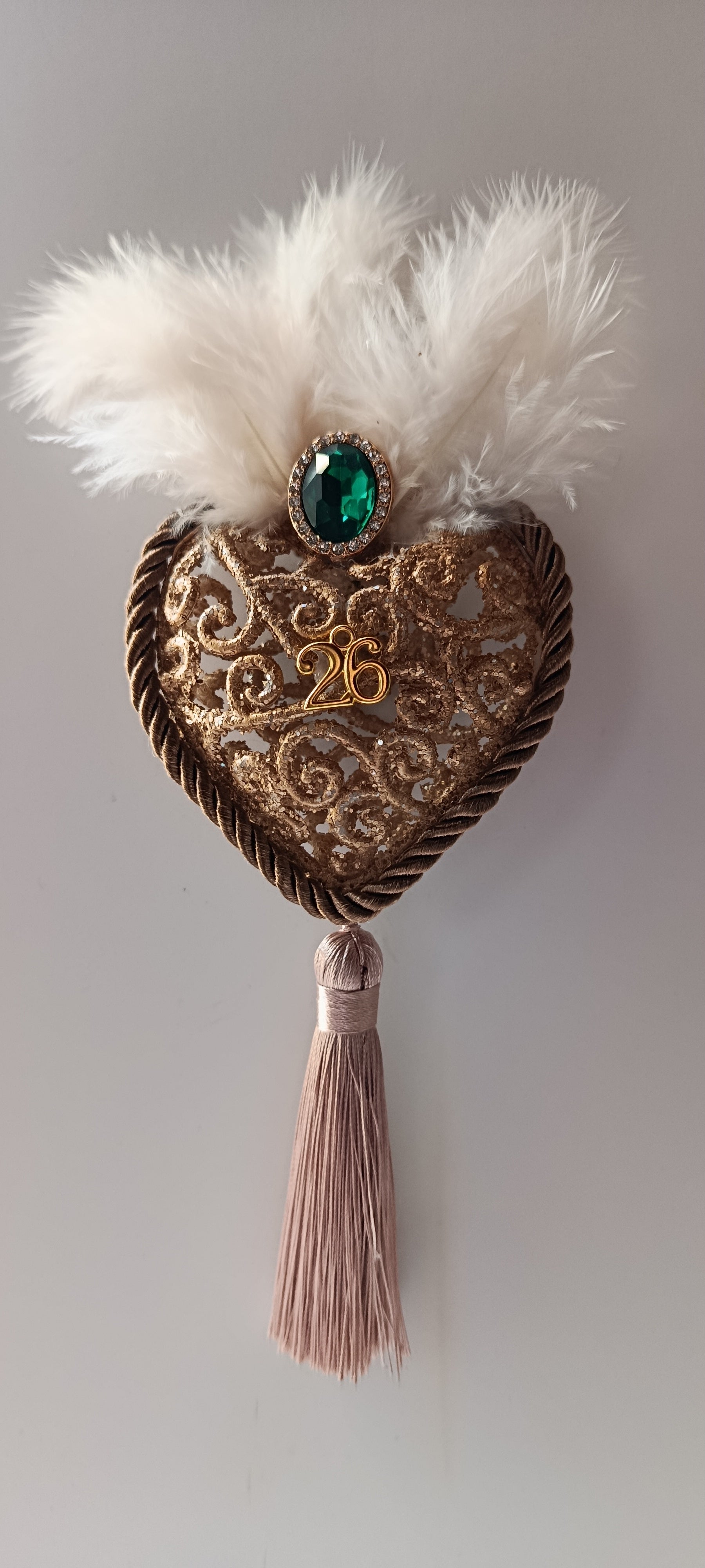 Γούρι 2026-Χριστουγεννιάτικο Στολίδι Gold Heart #0025