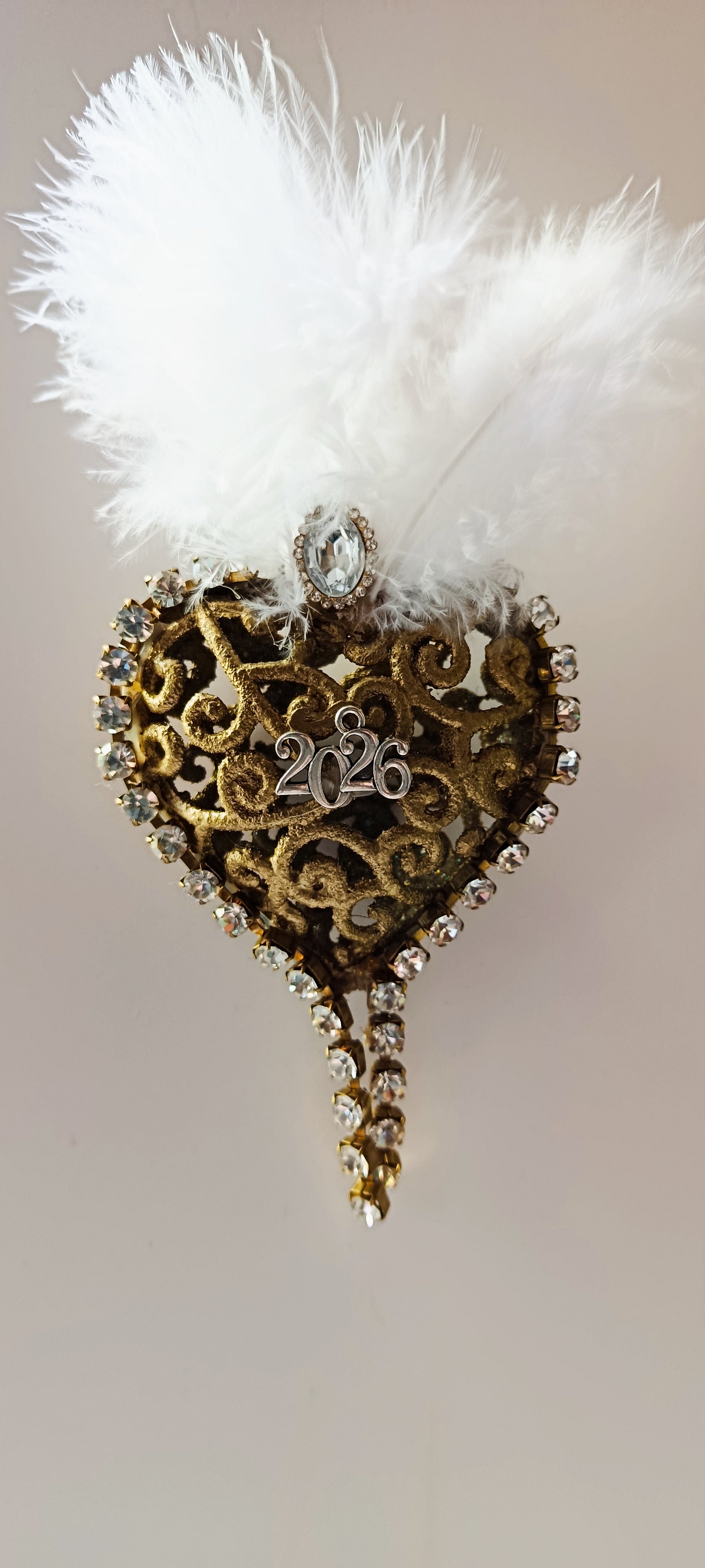 Γούρι 2026-Χριστουγεννιάτικο Στολίδι Gold Heart #0021