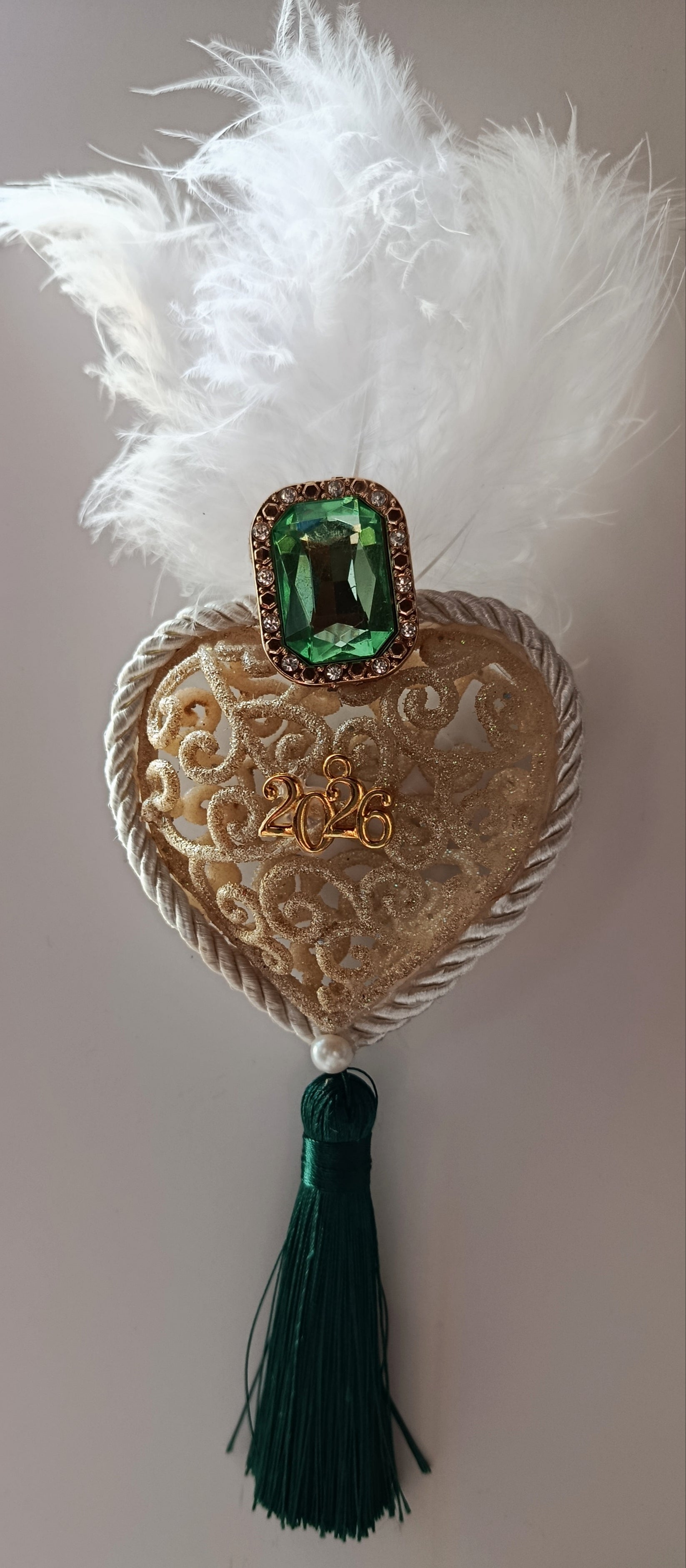 Γούρι 2026-Χριστουγεννιάτικο Στολίδι Gold Heart #0022