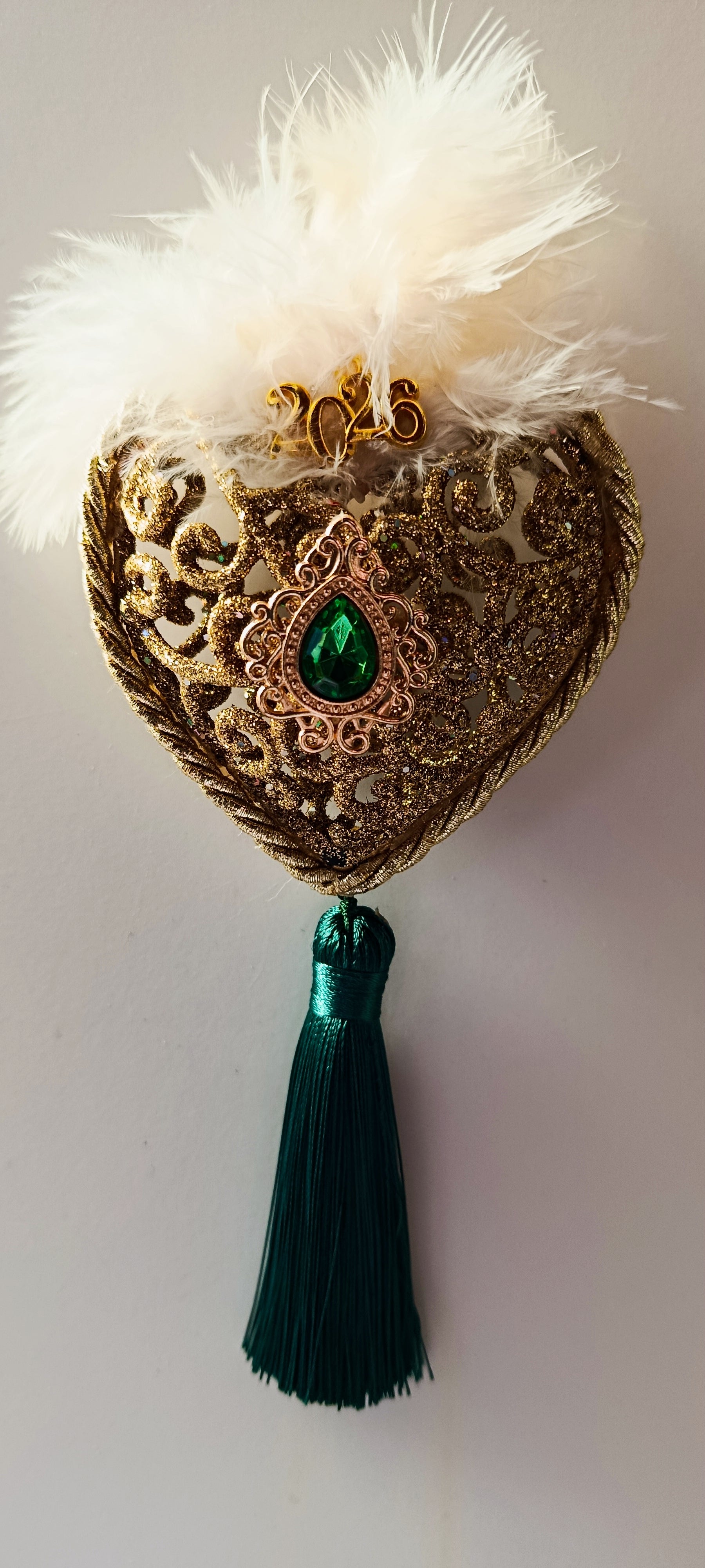 Γούρι 2026-Χριστουγεννιάτικο Στολίδι Gold Heart #0036