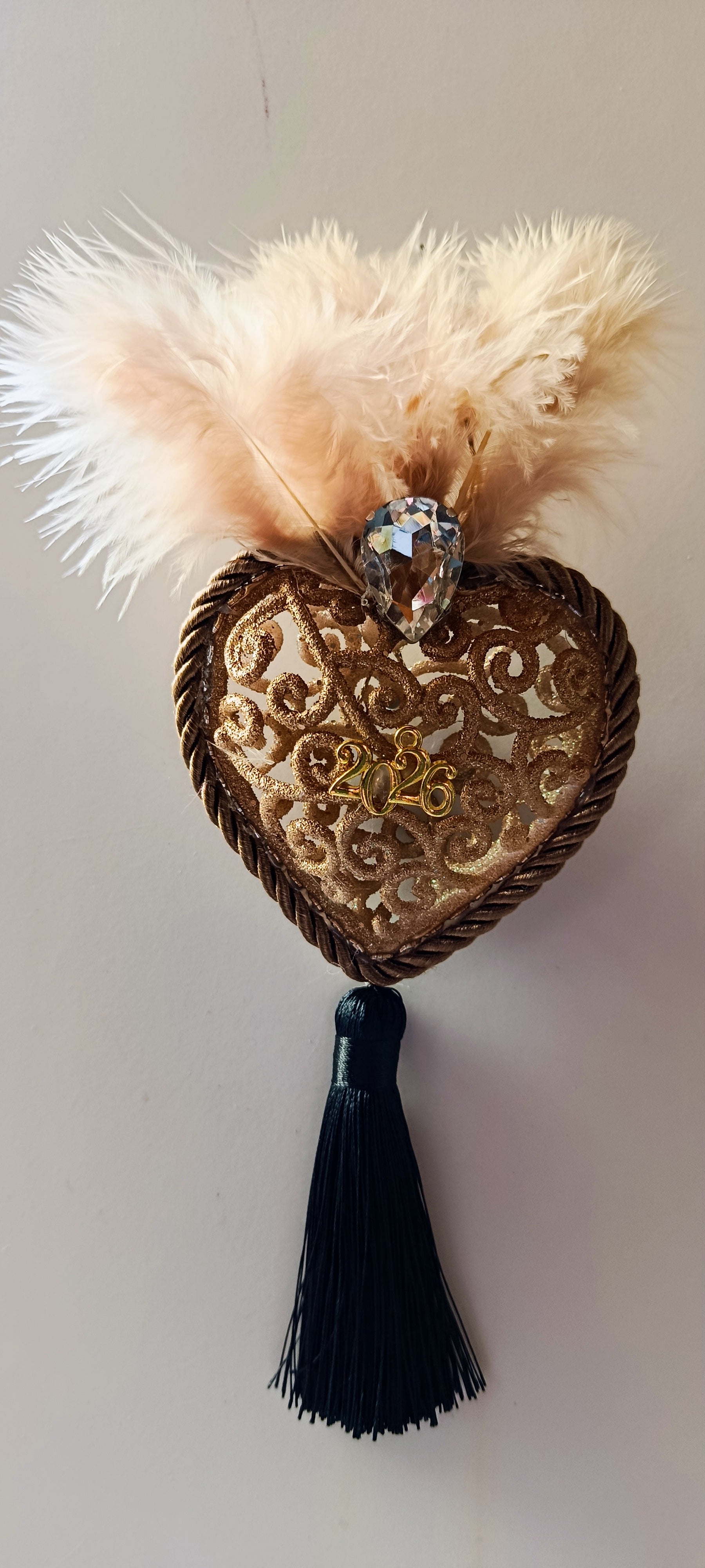 Γούρι 2026-Χριστουγεννιάτικο Στολίδι Gold Heart #005