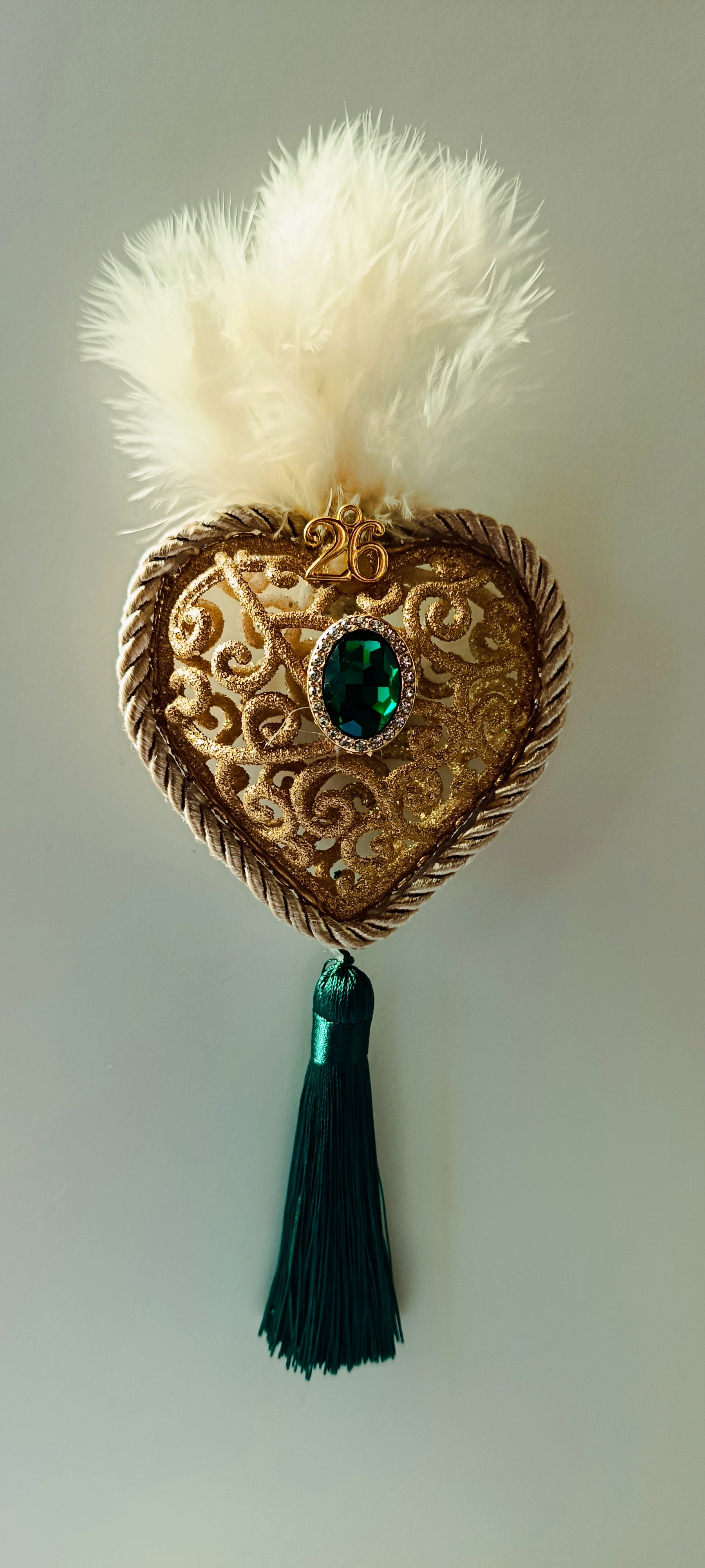 Γούρι 2026-Χριστουγεννιάτικο Στολίδι Gold Heart #0040