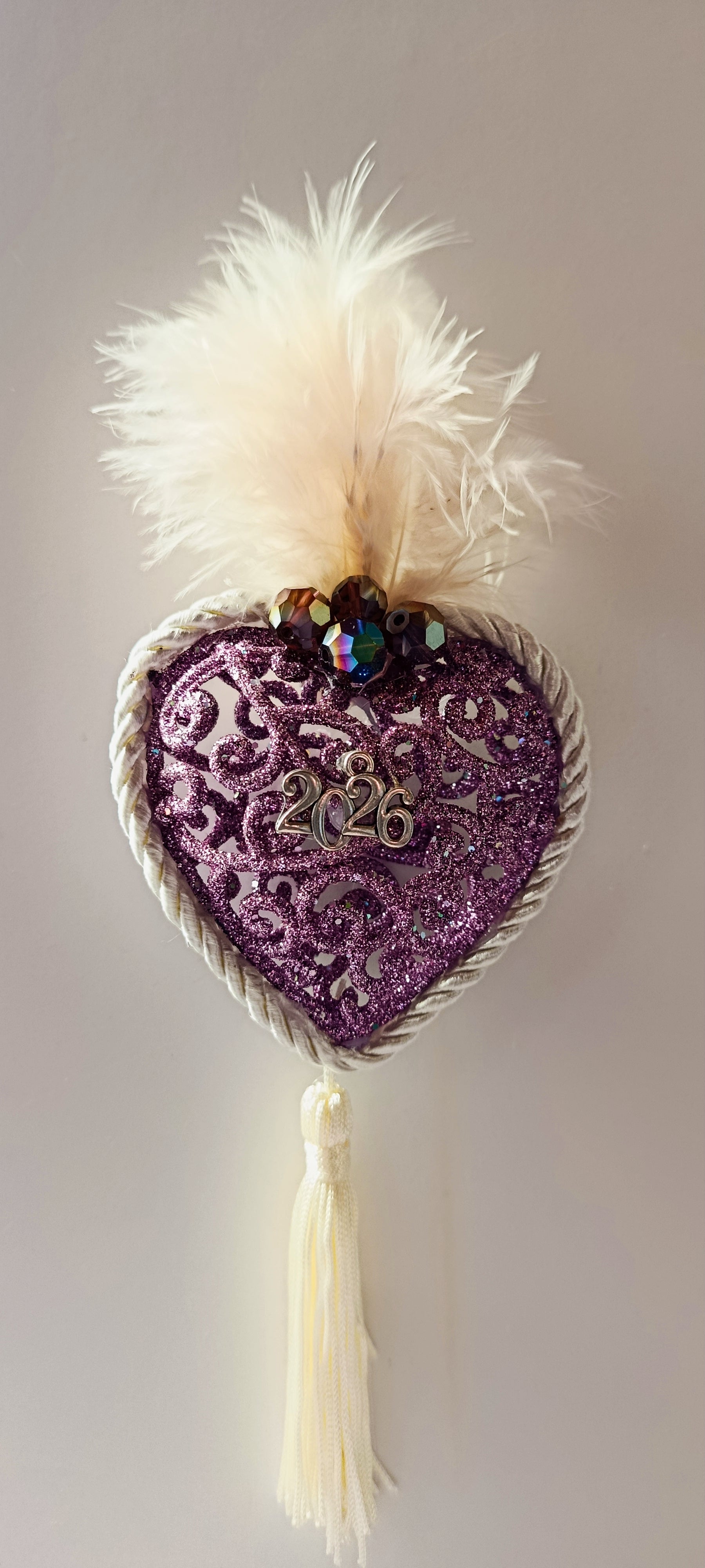 Γούρι 2026-Χριστουγεννιάτικο Στολίδι Pink-Purple Heart #004