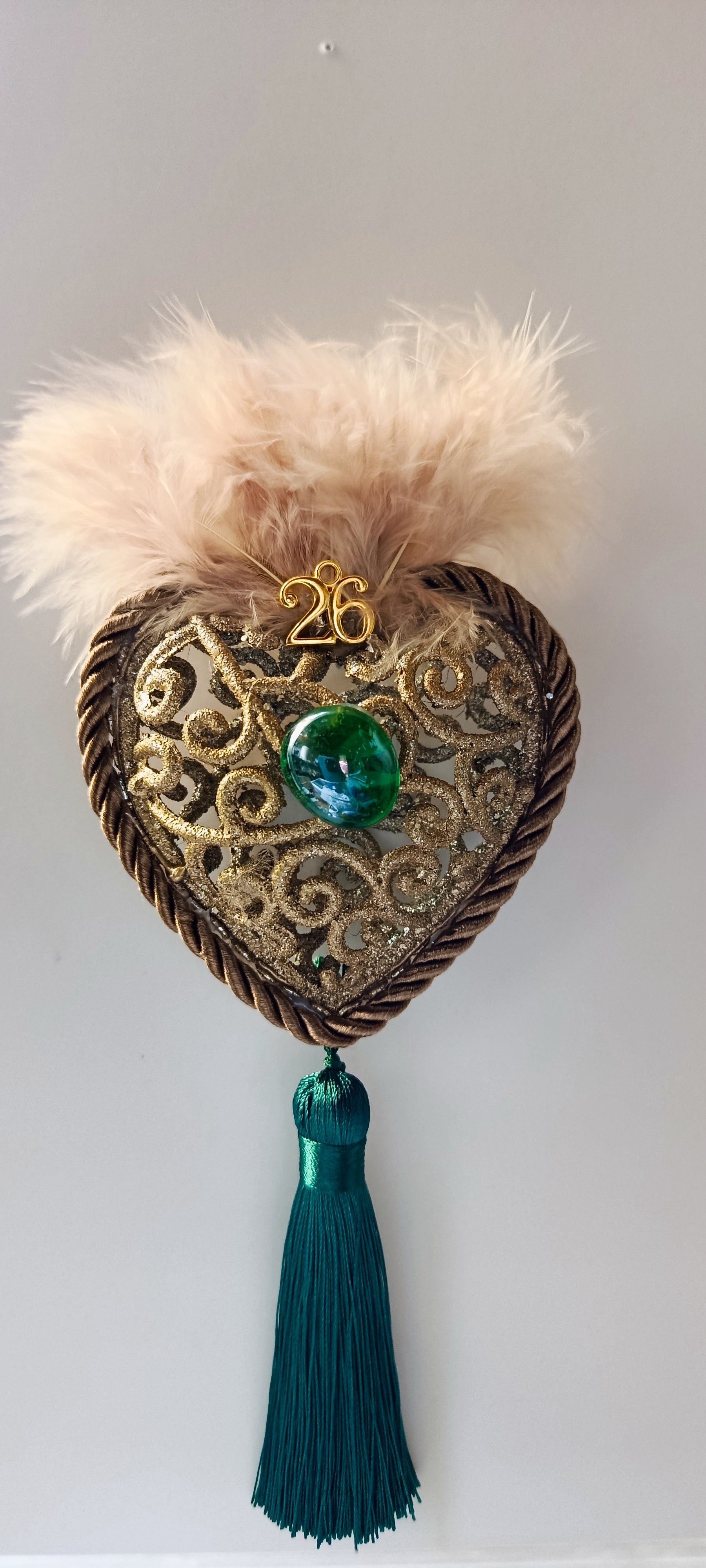 Γούρι 2026-Χριστουγεννιάτικο Στολίδι Gold Heart #002