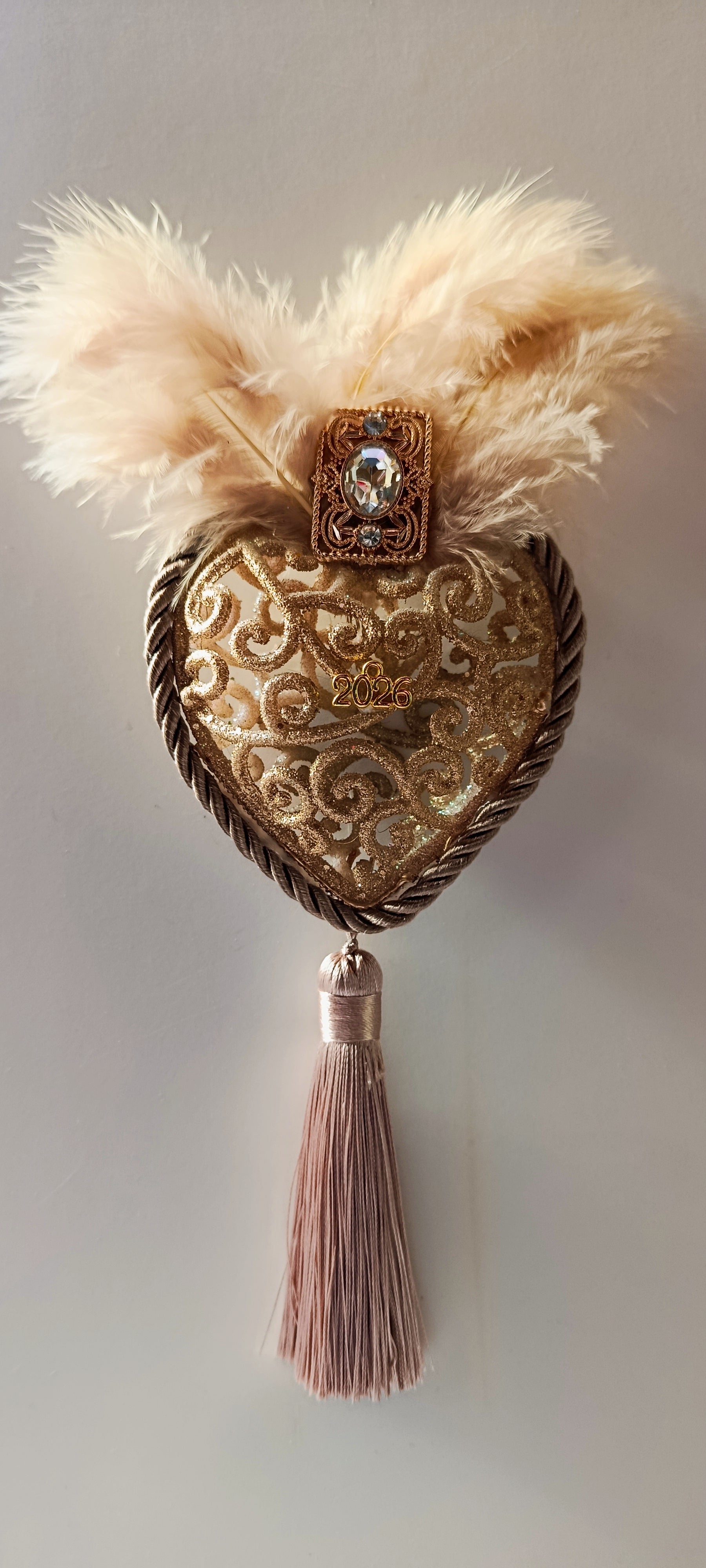 Γούρι 2026-Χριστουγεννιάτικο Στολίδι Gold Heart  #003