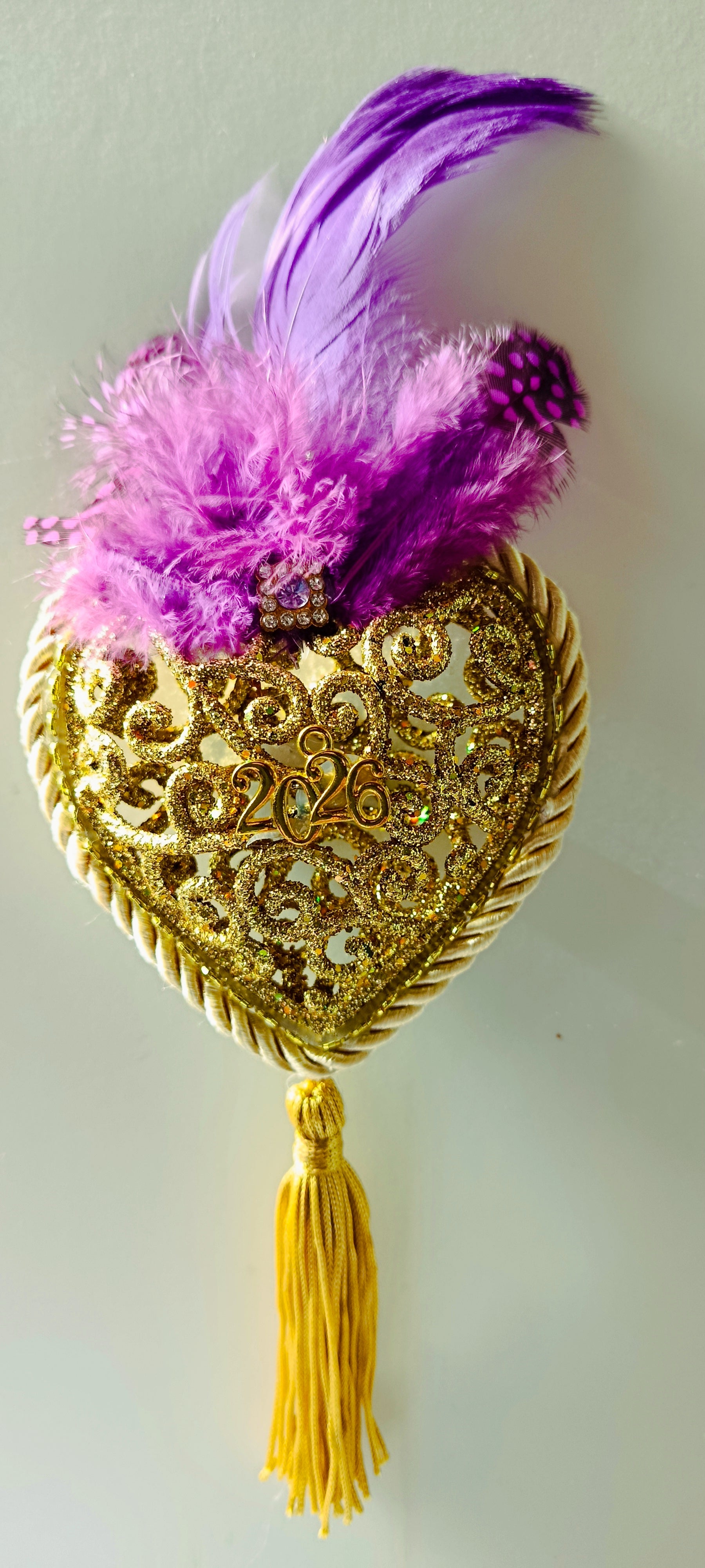 Γούρι 2026-Χριστουγεννιάτικο Στολίδι Gold Heart #0034