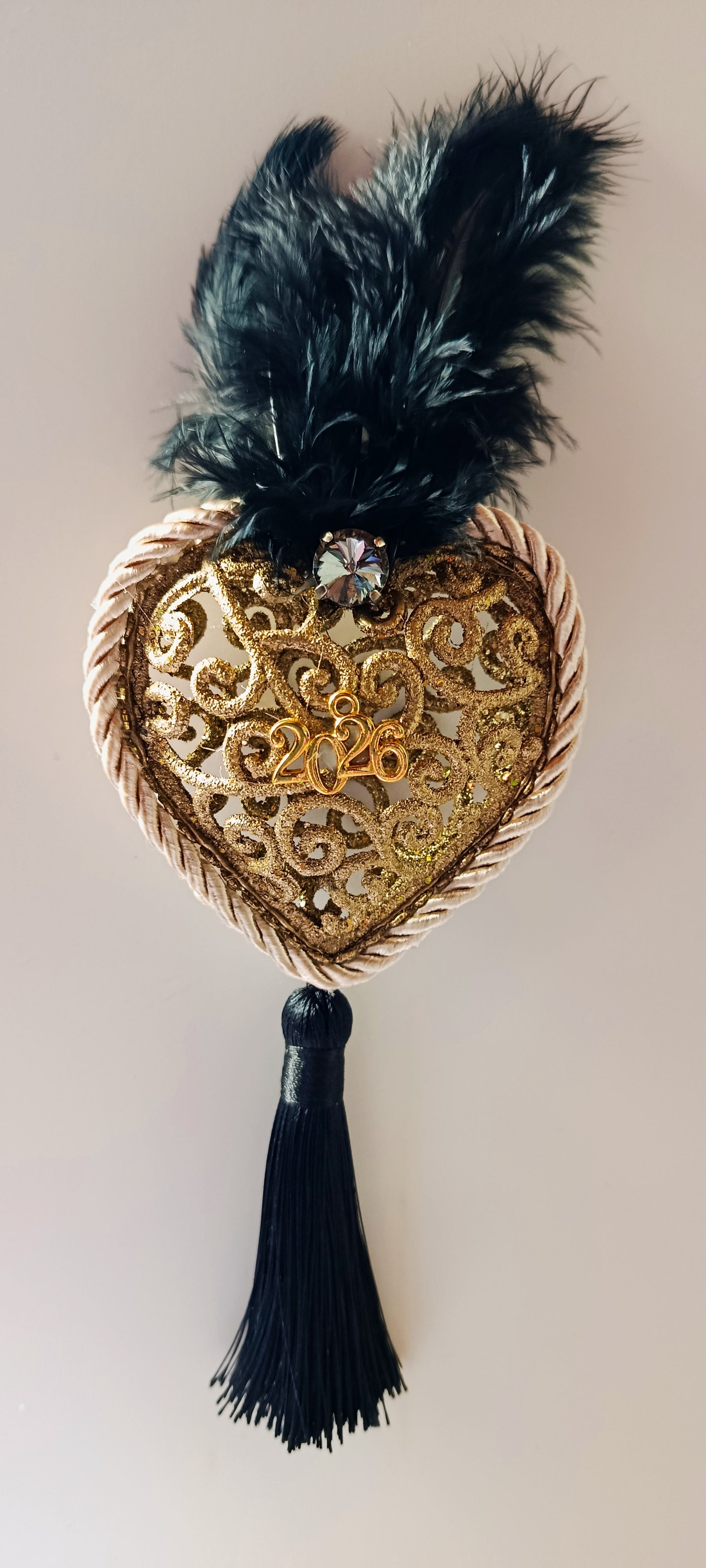 Γούρι 2026-Χριστουγεννιάτικο Στολίδι Gold Heart #008