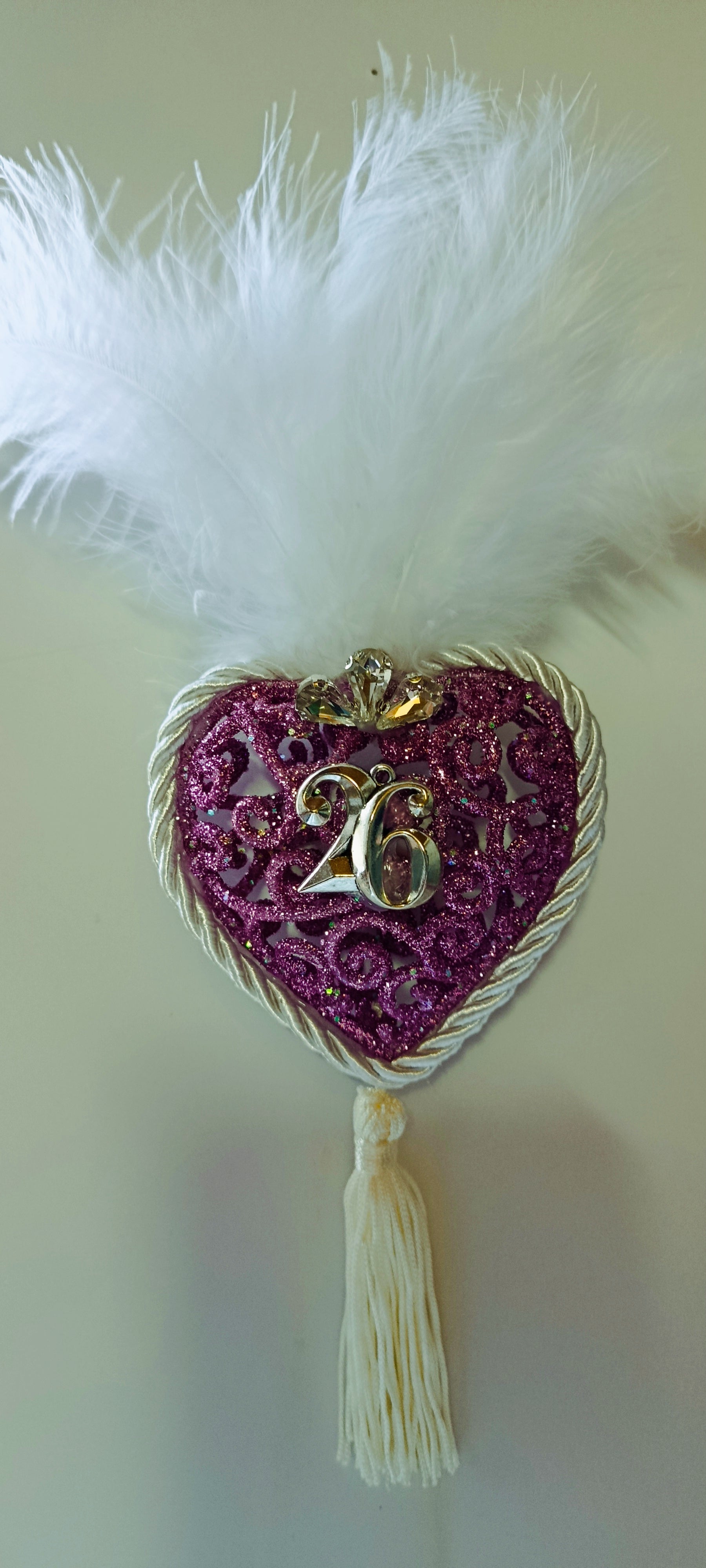 Γούρι 2026-Χριστουγεννιάτικο Στολίδι Pink-Purple Heart #0010