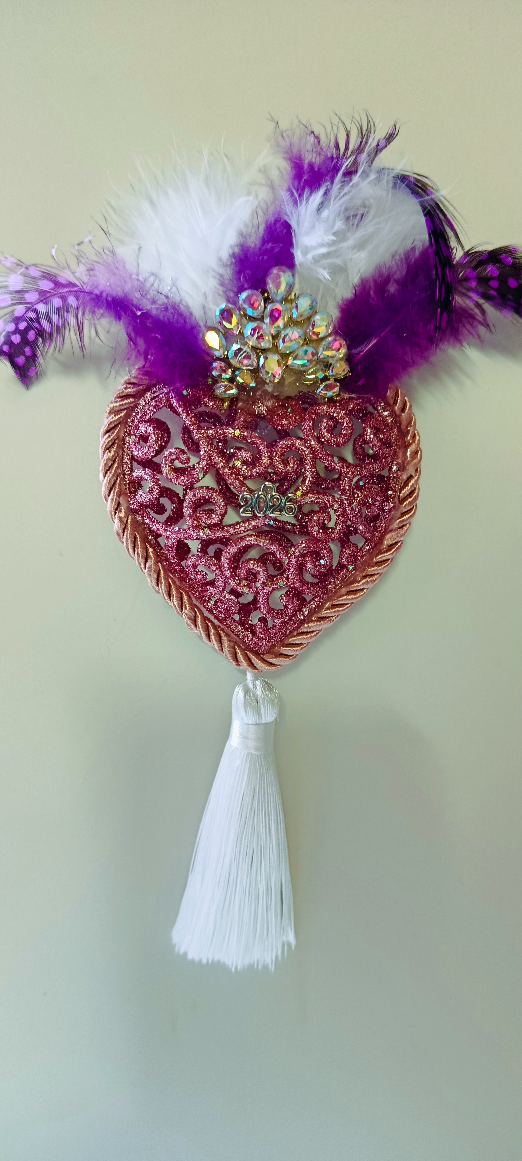 Γούρι 2026-Χριστουγεννιάτικο Στολίδι Pink Heart #003