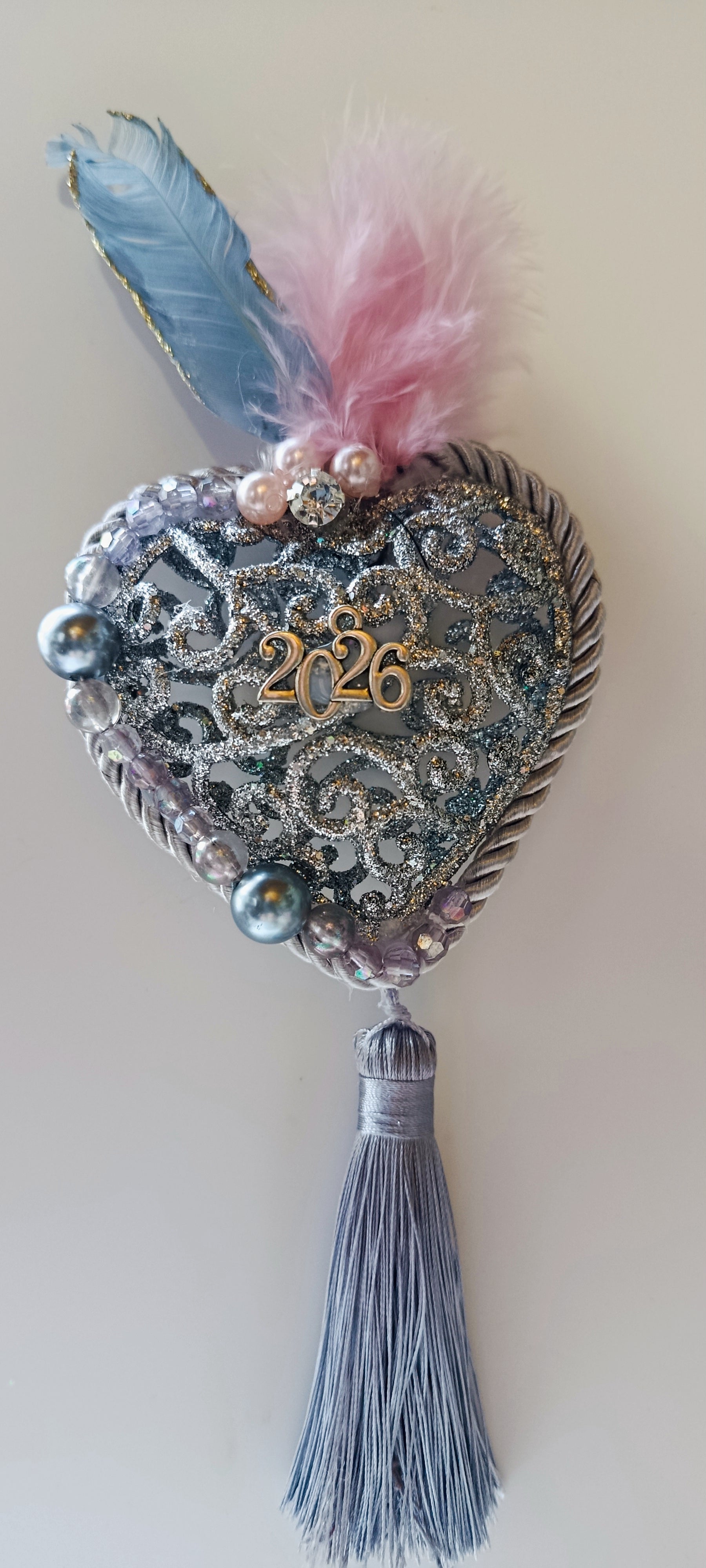 Γούρι 2026-Χριστουγεννιάτικο Στολίδι Silver Heart #007