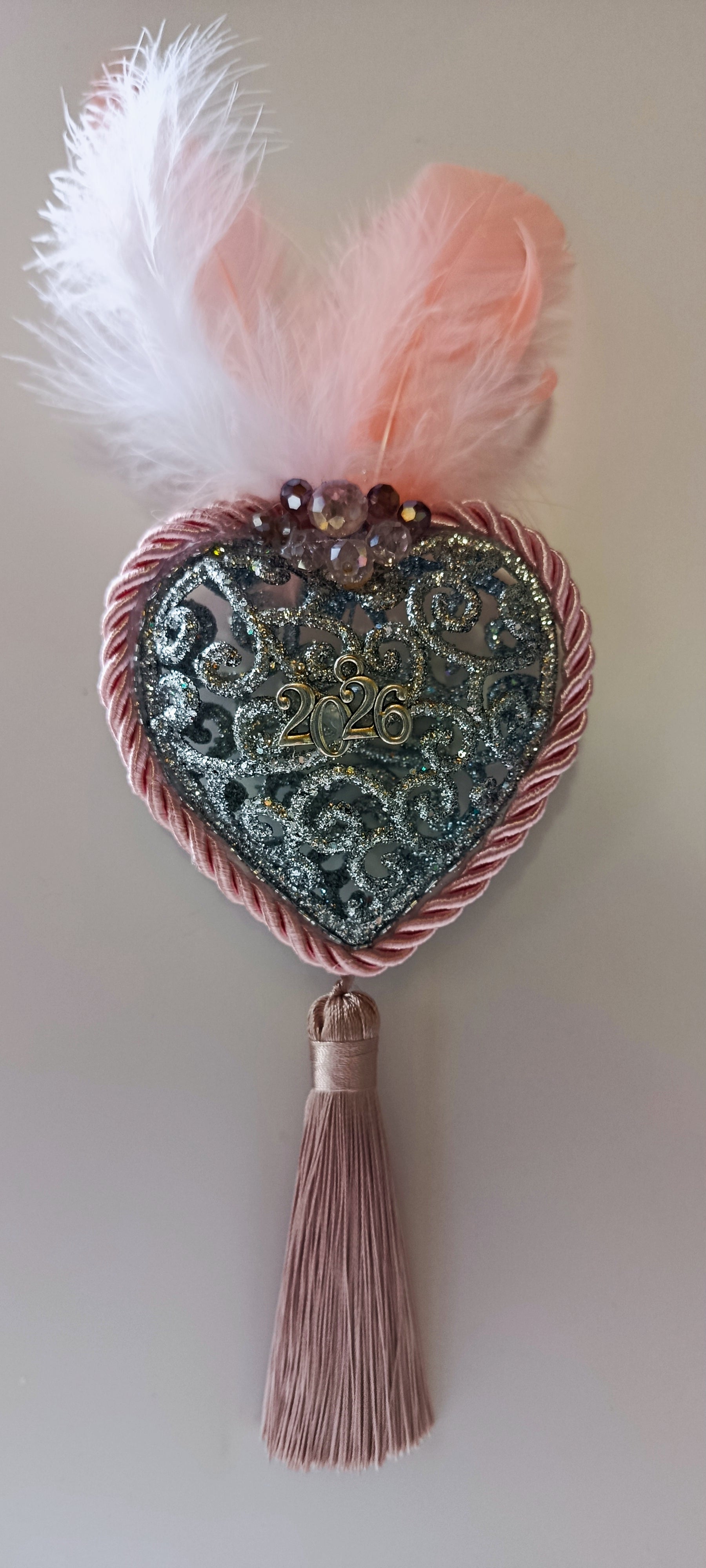 Γούρι 2026-Χριστουγεννιάτικο Στολίδι Silver Heart #0034