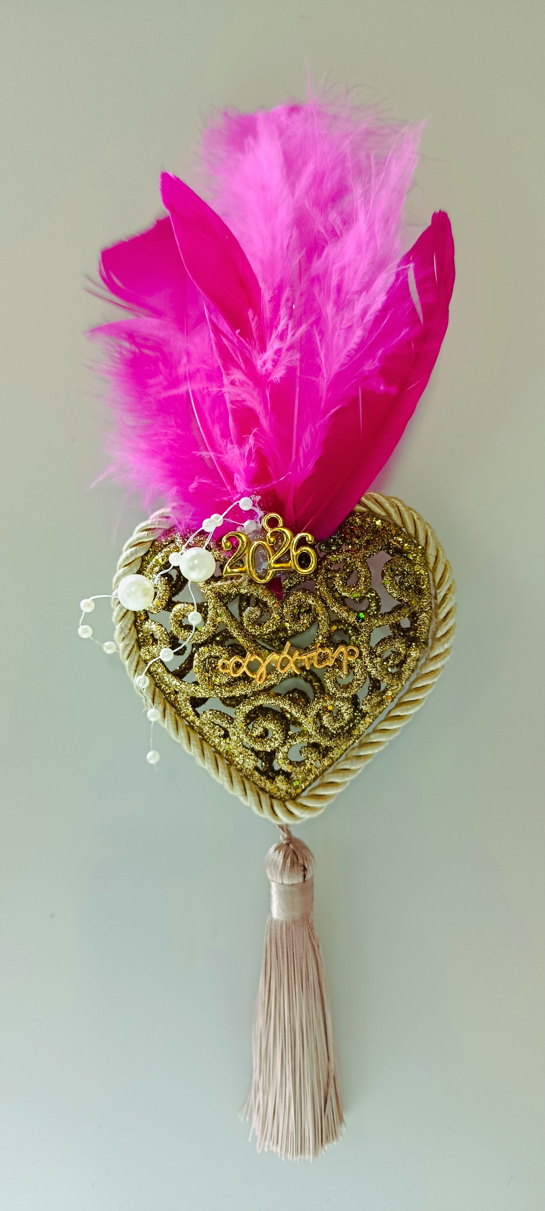 Γούρι 2026-Χριστουγεννιάτικο Στολίδι Gold Heart #0024