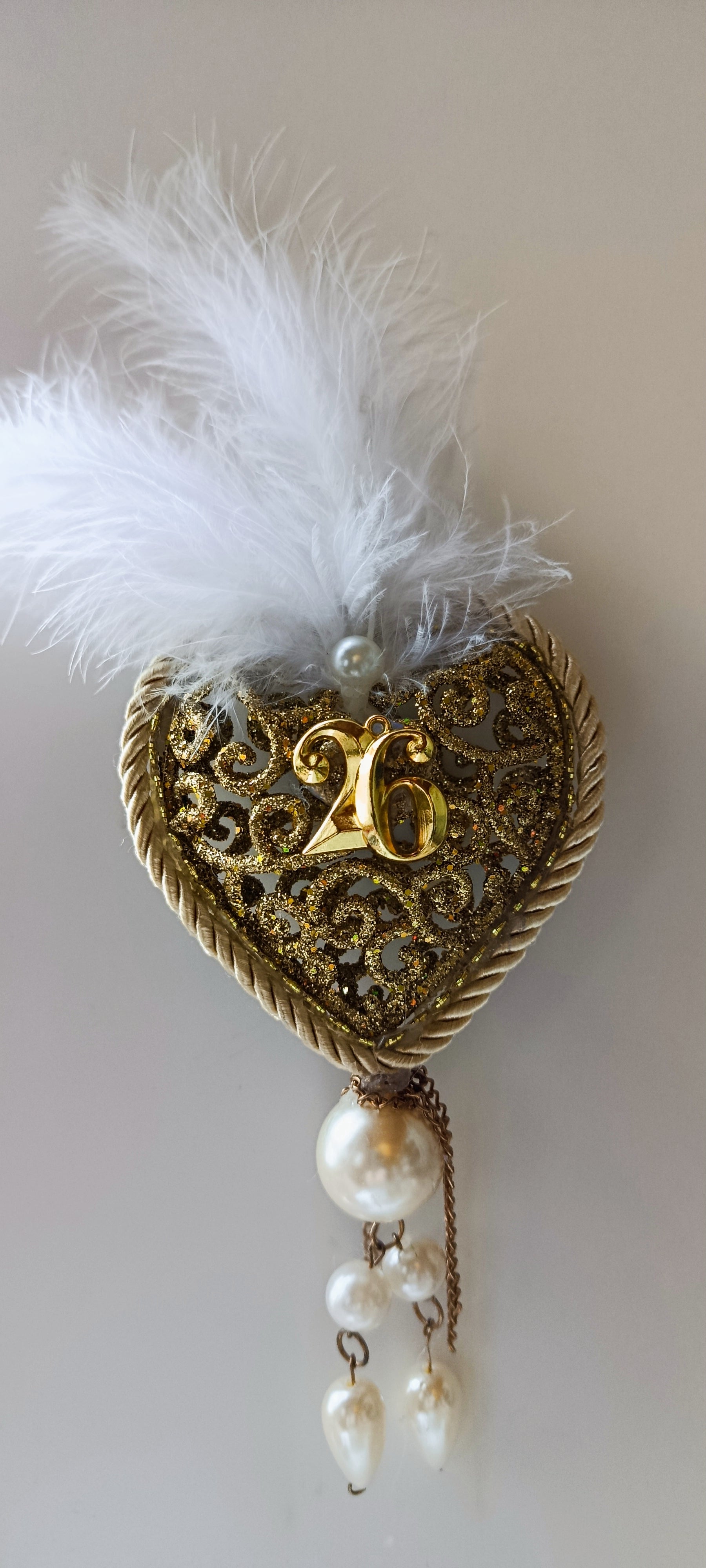 Γούρι 2026-Χριστουγεννιάτικο Στολίδι Gold Heart #0041