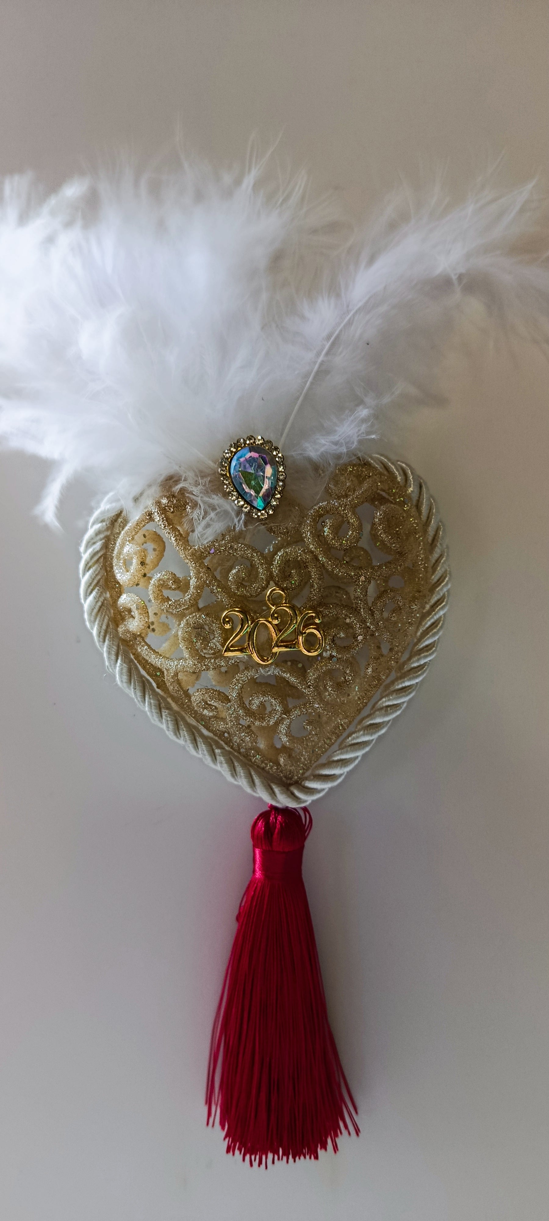 Γούρι 2026-Χριστουγεννιάτικο Στολίδι Gold Heart #0042