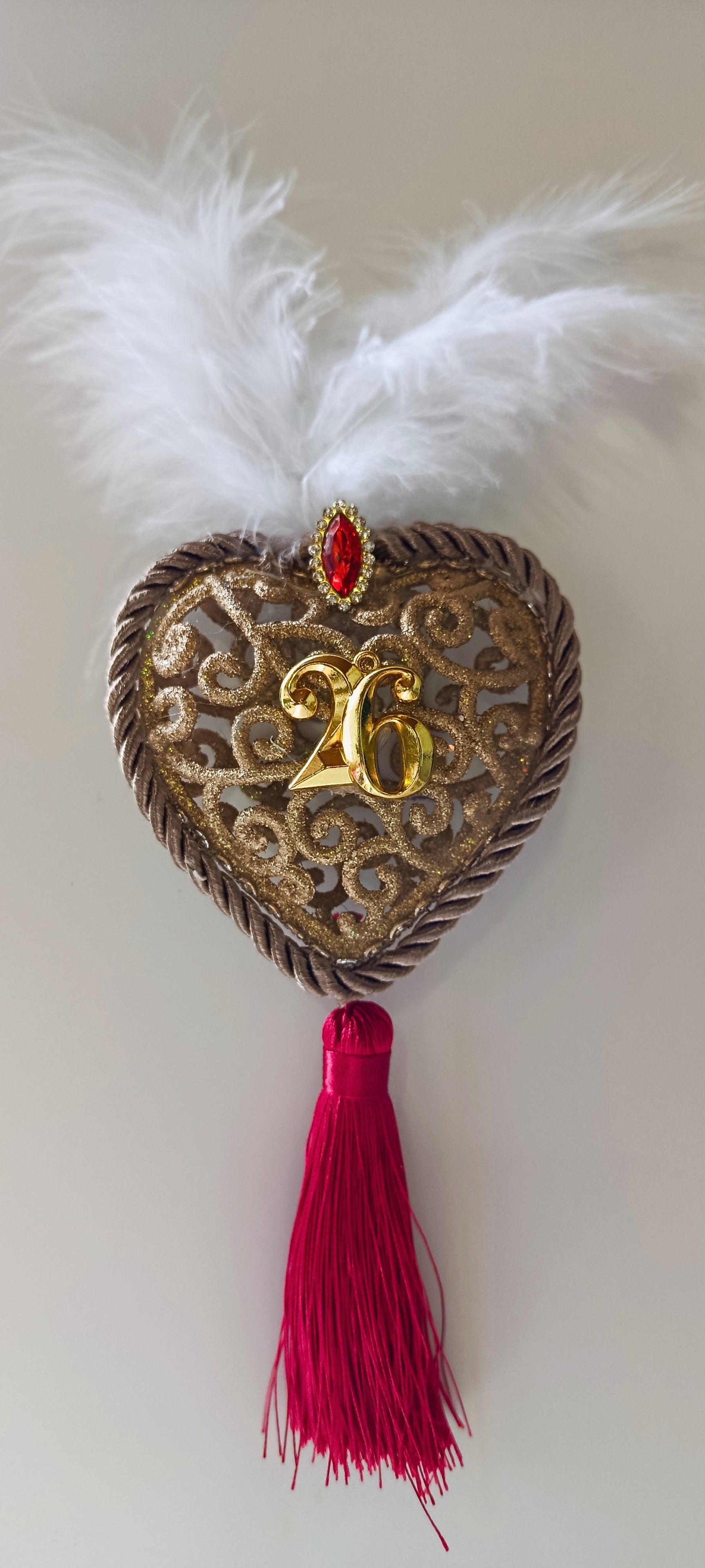 Γούρι 2026-Χριστουγεννιάτικο Στολίδι Gold Heart #009