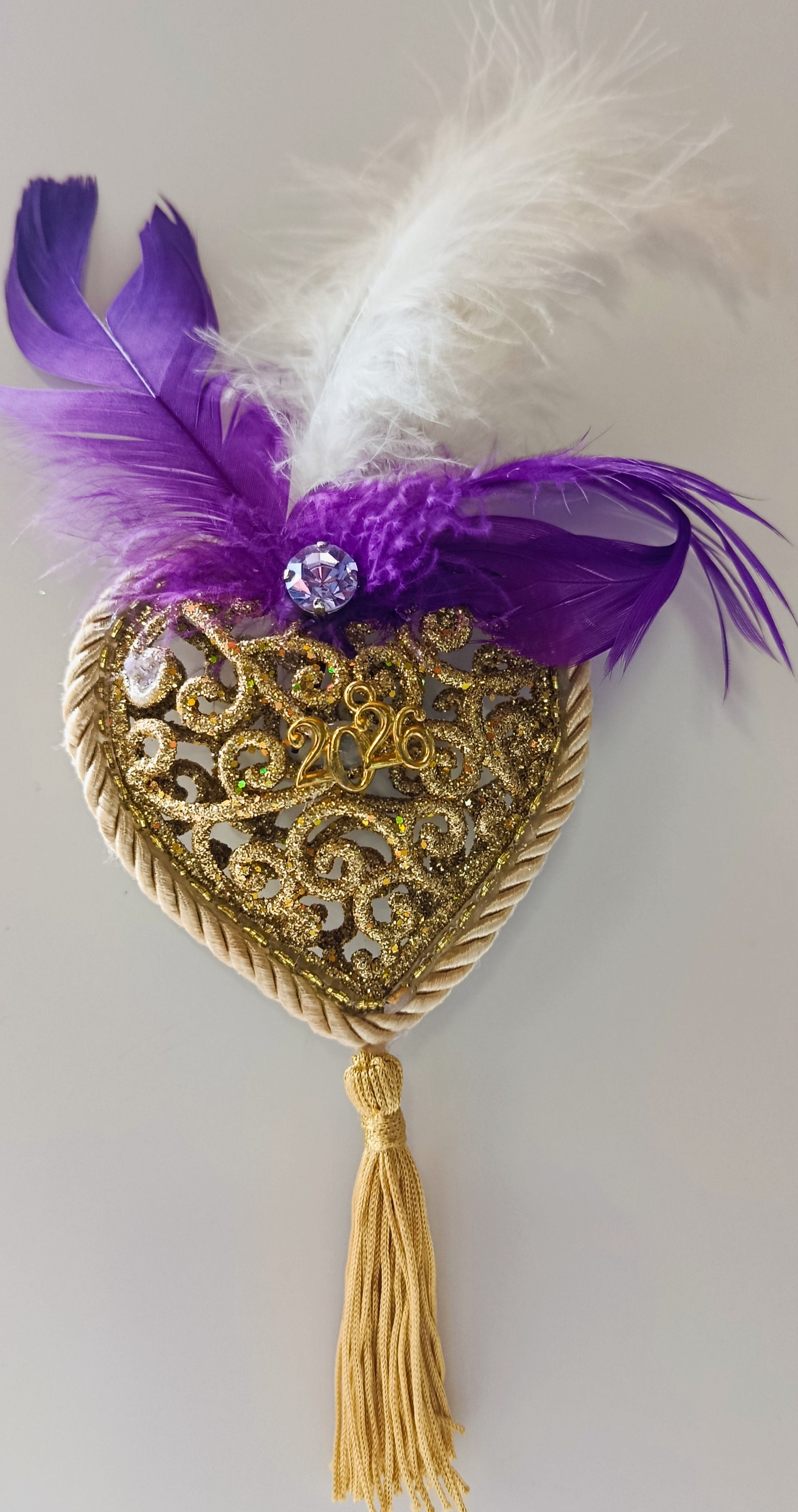 Γούρι 2026-Χριστουγεννιάτικο Στολίδι Gold Heart #0046