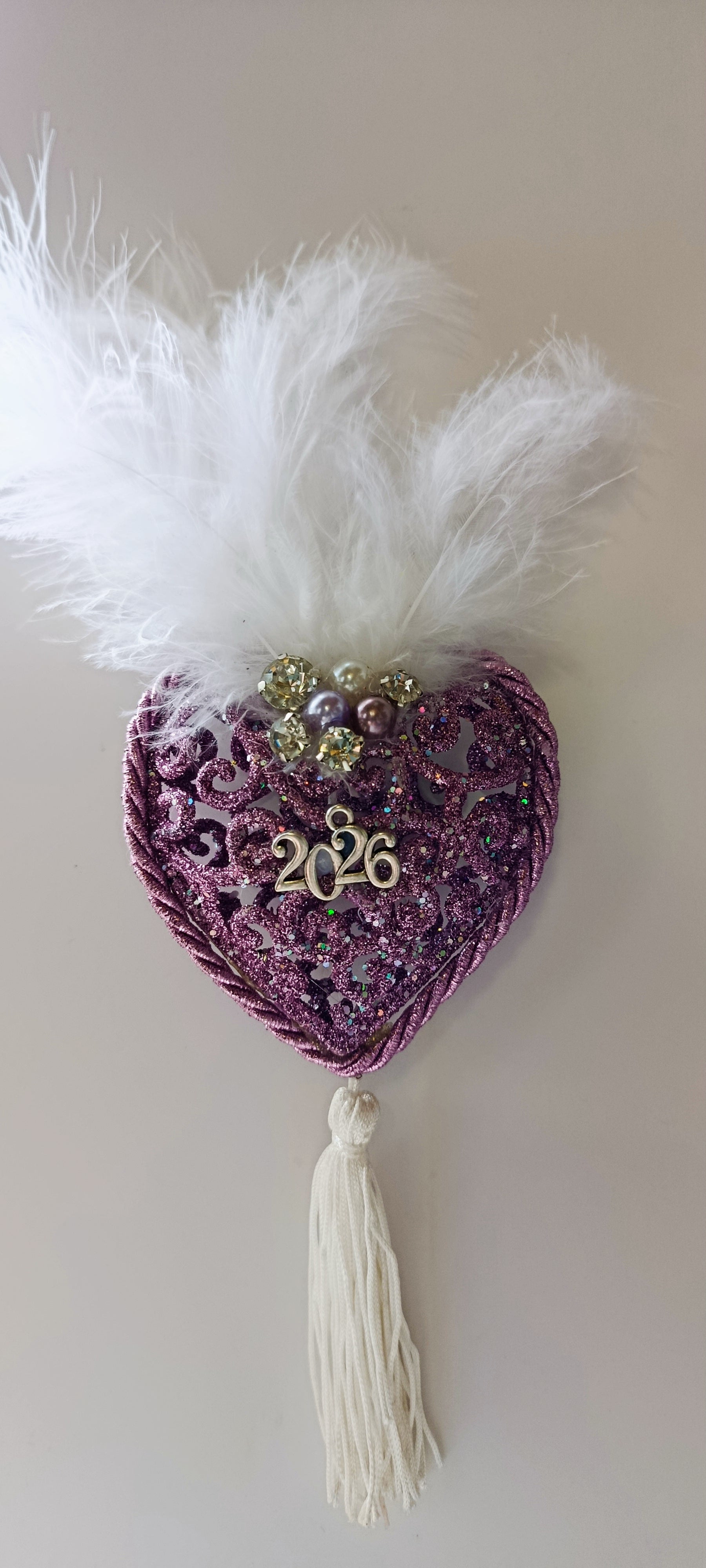 Γούρι 2026-Χριστουγεννιάτικο Στολίδι Pink-Purple Heart #007