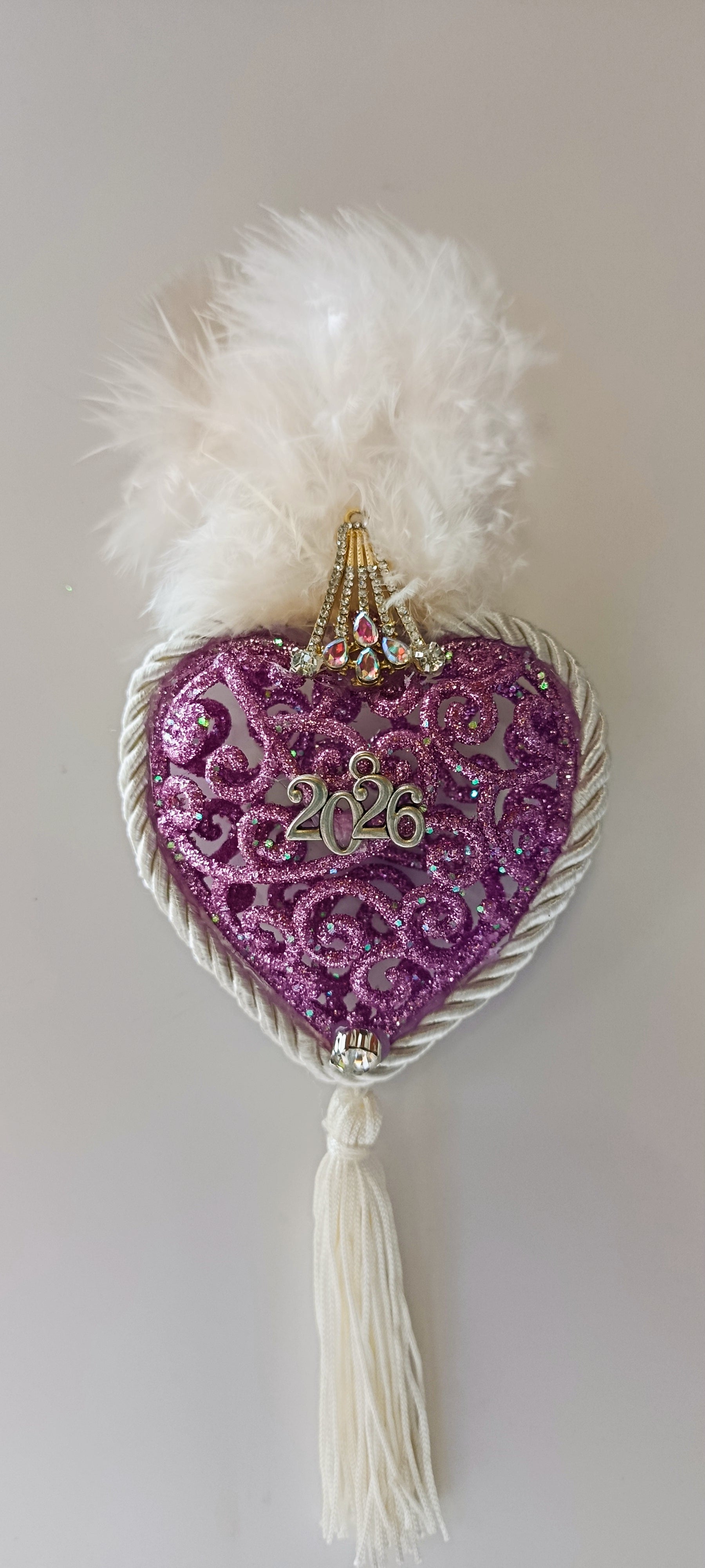 Γούρι 2026-Χριστουγεννιάτικο Στολίδι Pink-Purple Heart #006