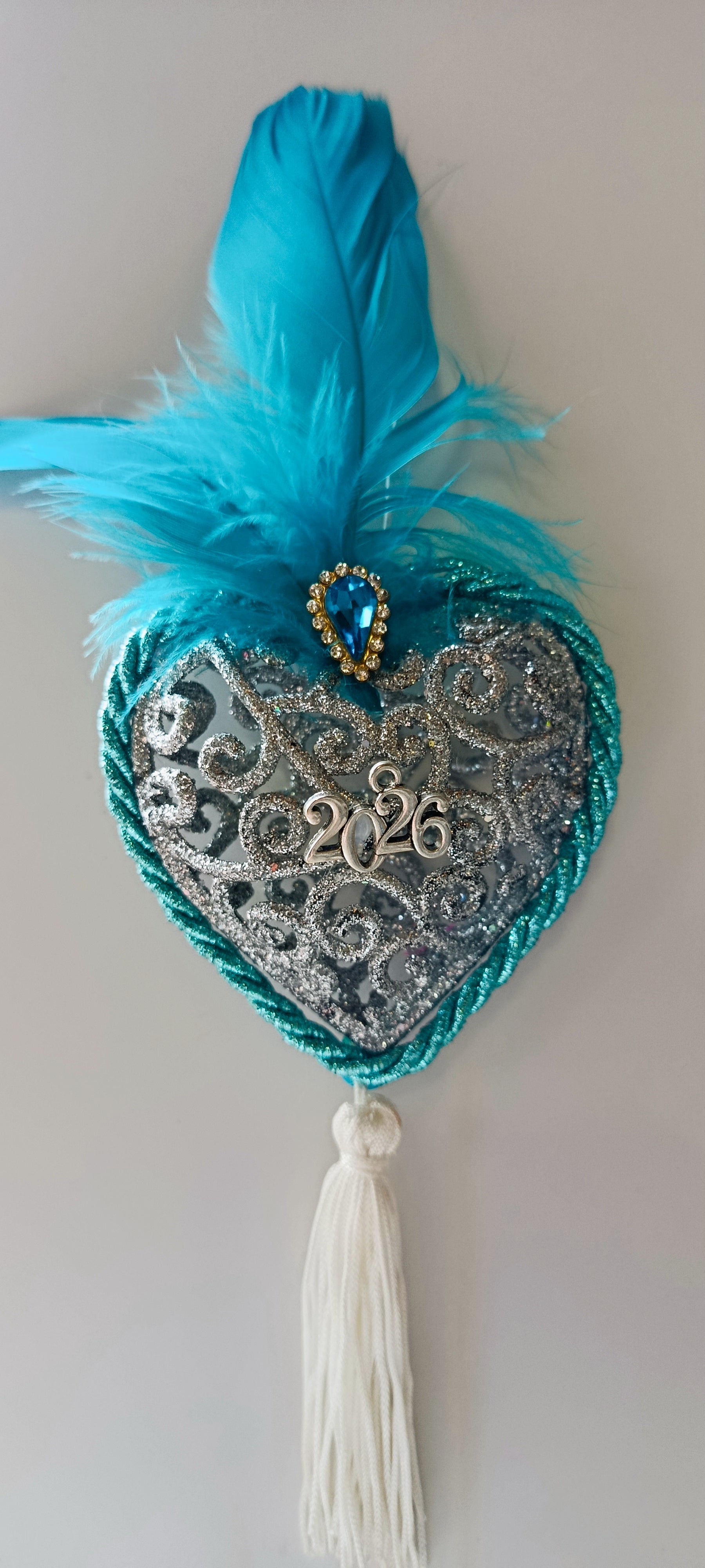 Γούρι 2026-Χριστουγεννιάτικο Στολίδι Silver Heart #0042