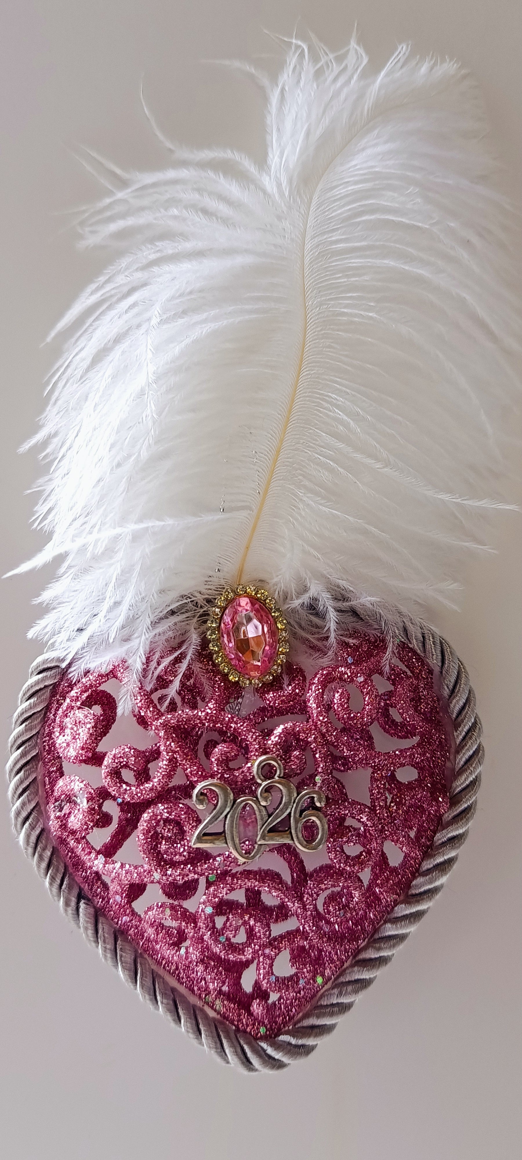 Γούρι 2026-Χριστουγεννιάτικο Στολίδι Pink Heart #001