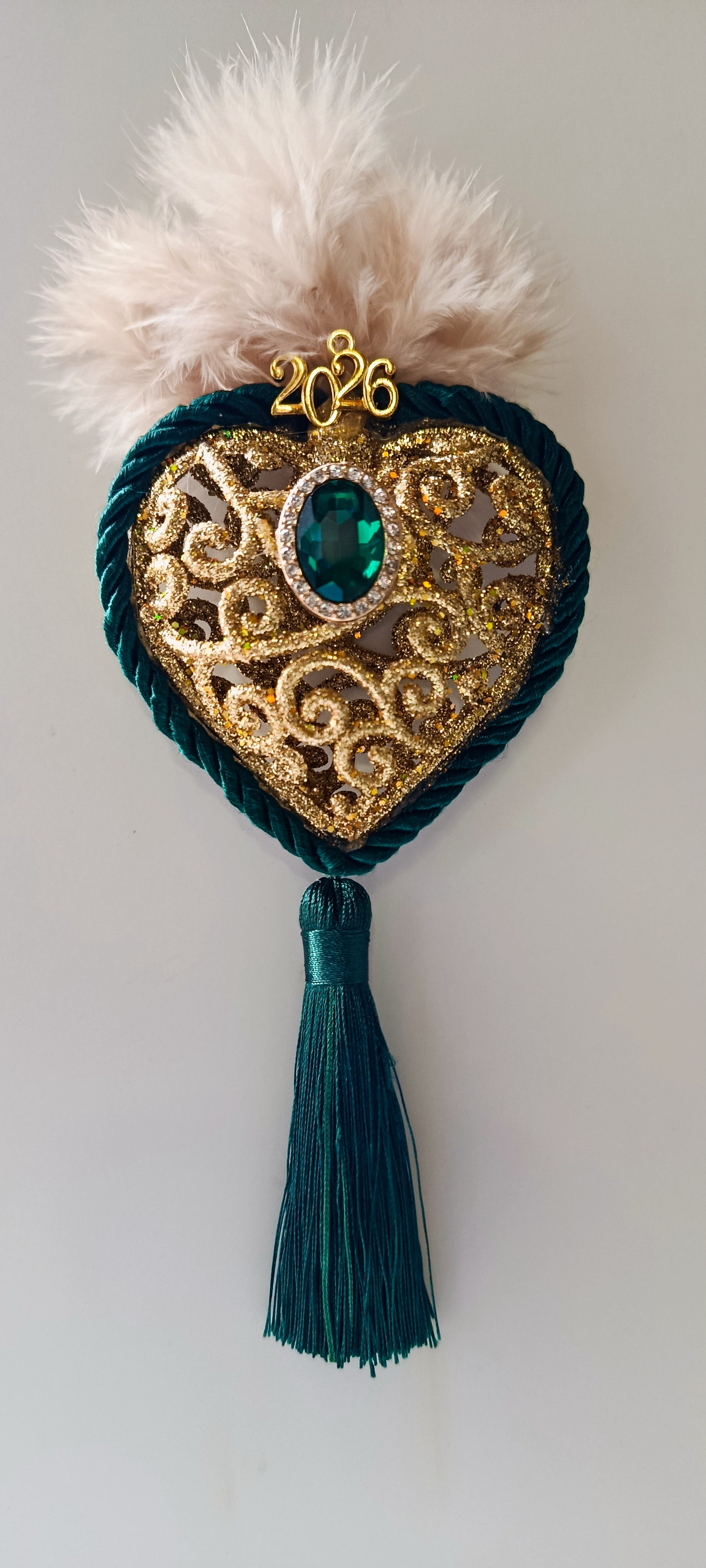 Γούρι 2026-Χριστουγεννιάτικο Στολίδι Gold Heart #006