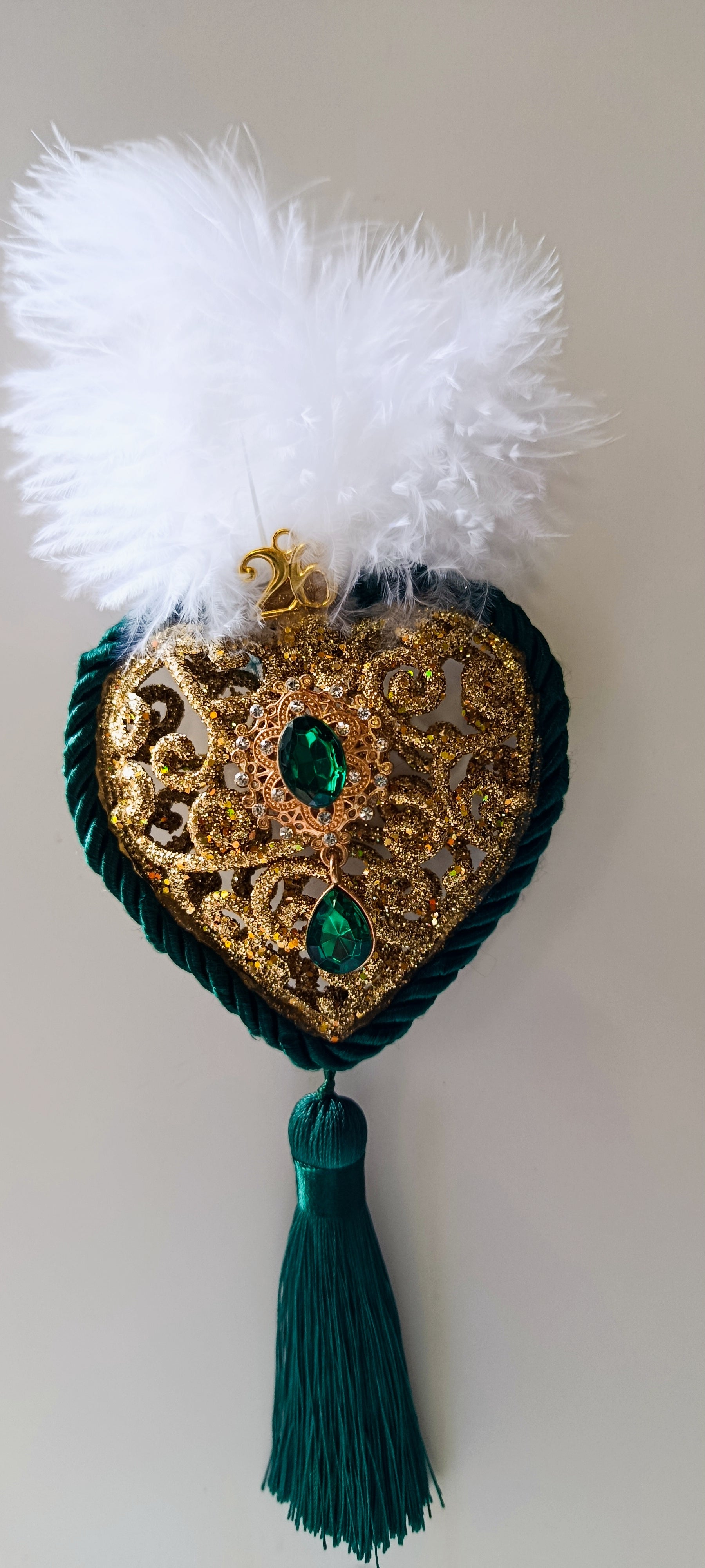 Γούρι 2026-Χριστουγεννιάτικο Στολίδι Gold Heart #0029