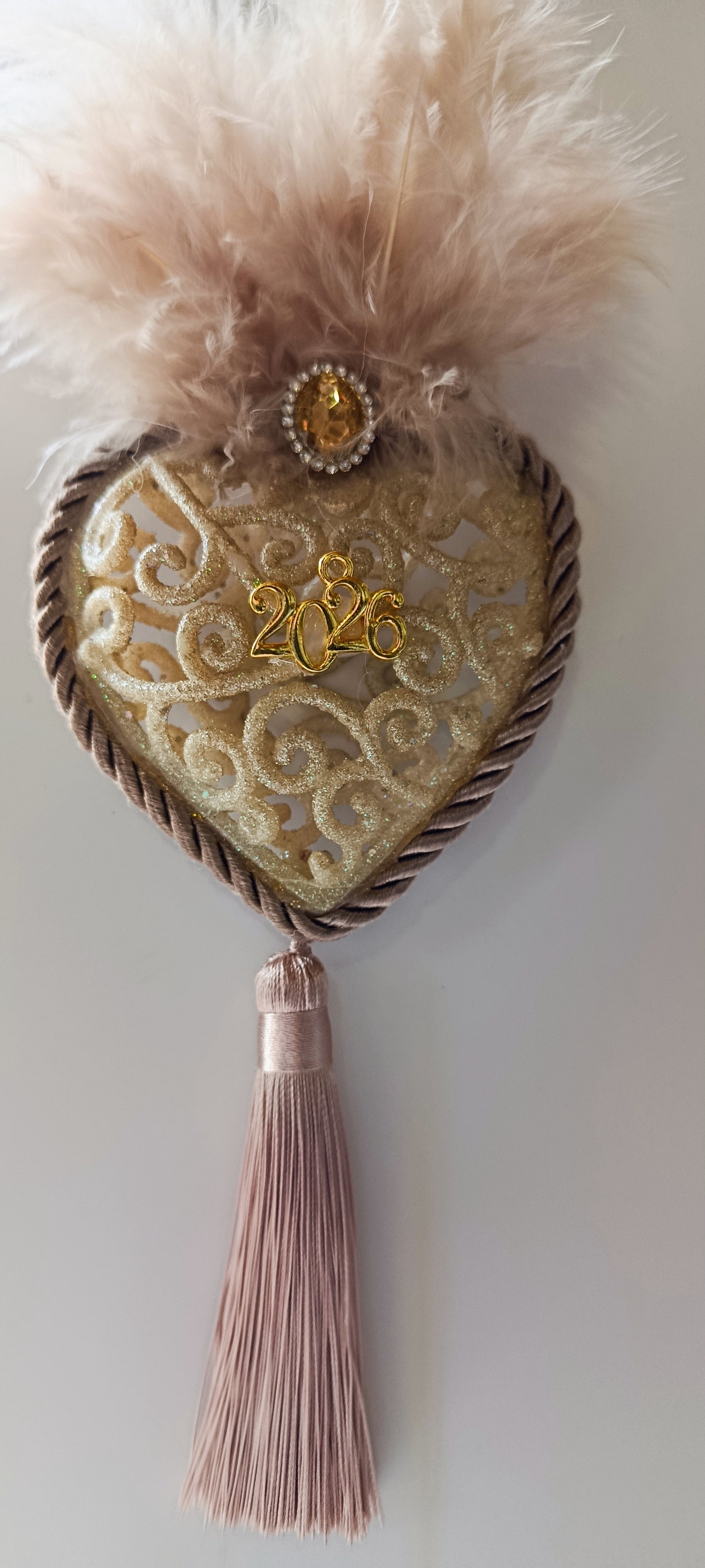 Γούρι 2026-Χριστουγεννιάτικο Στολίδι Gold Heart #0030