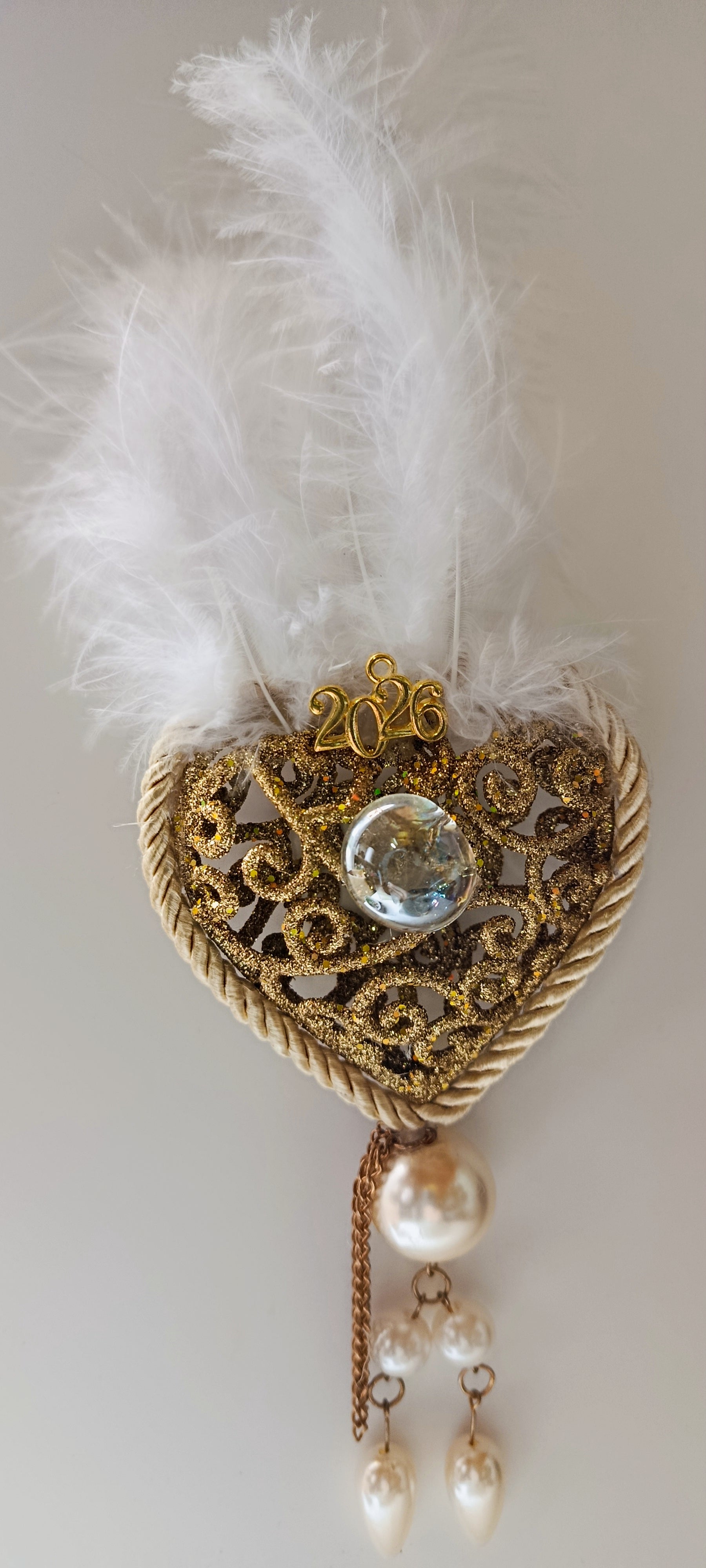 Γούρι 2026-Χριστουγεννιάτικο Στολίδι Gold Heart  #0032