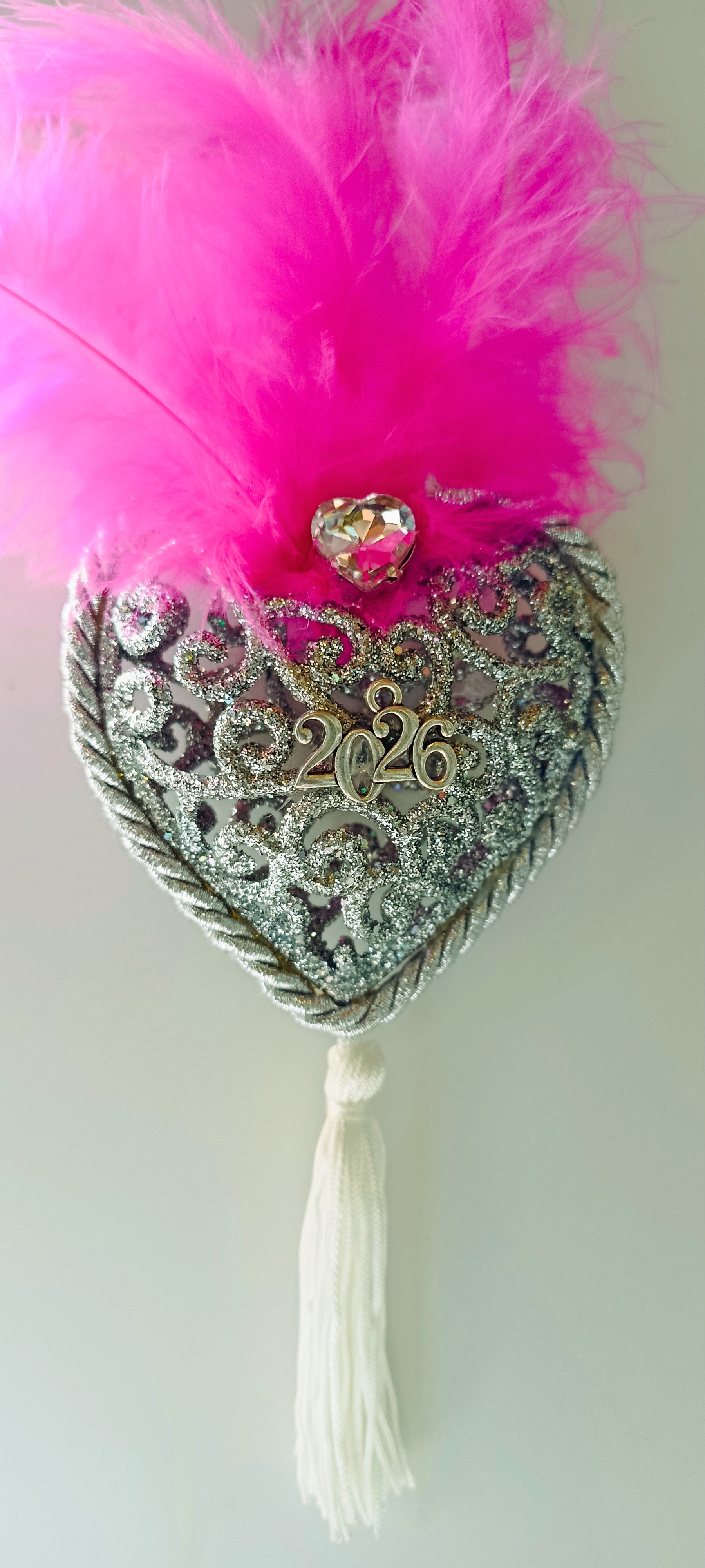 Γούρι 2026-Χριστουγεννιάτικο Στολίδι Silver Hearts #006