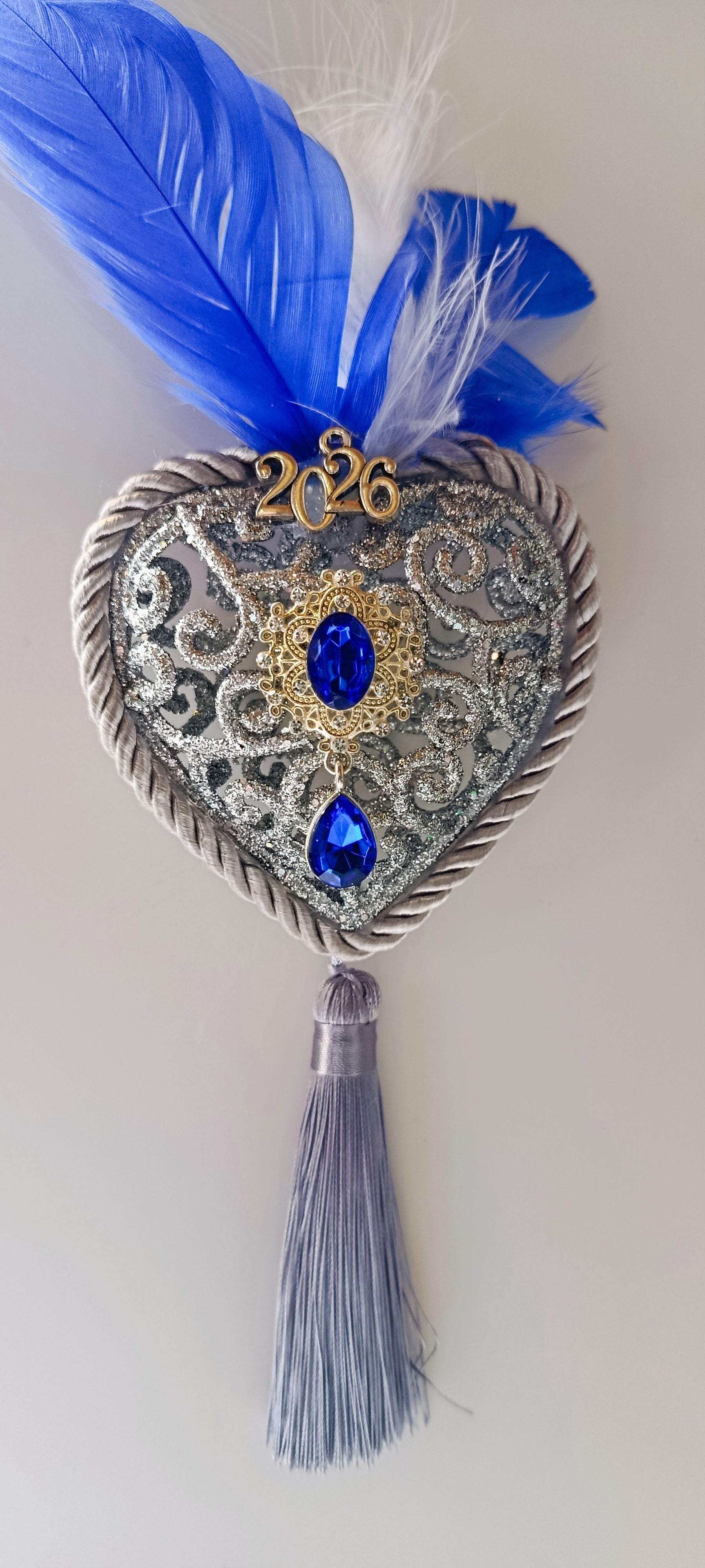 Γούρι 2026-Χριστουγεννιάτικο Στολίδι Silver Heart #0027