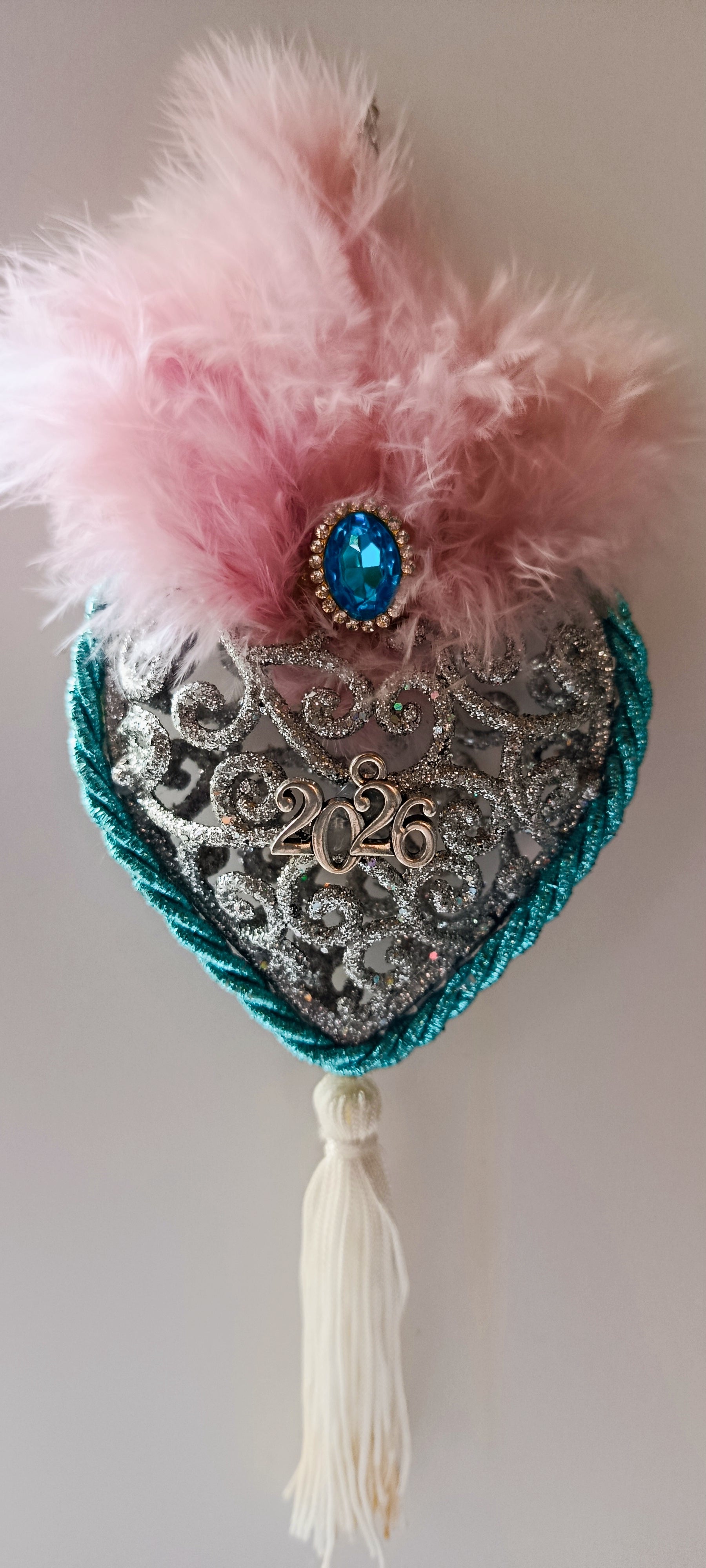 Γούρι 2026-Χριστουγεννιάτικο Στολίδι Silver Heart #0023