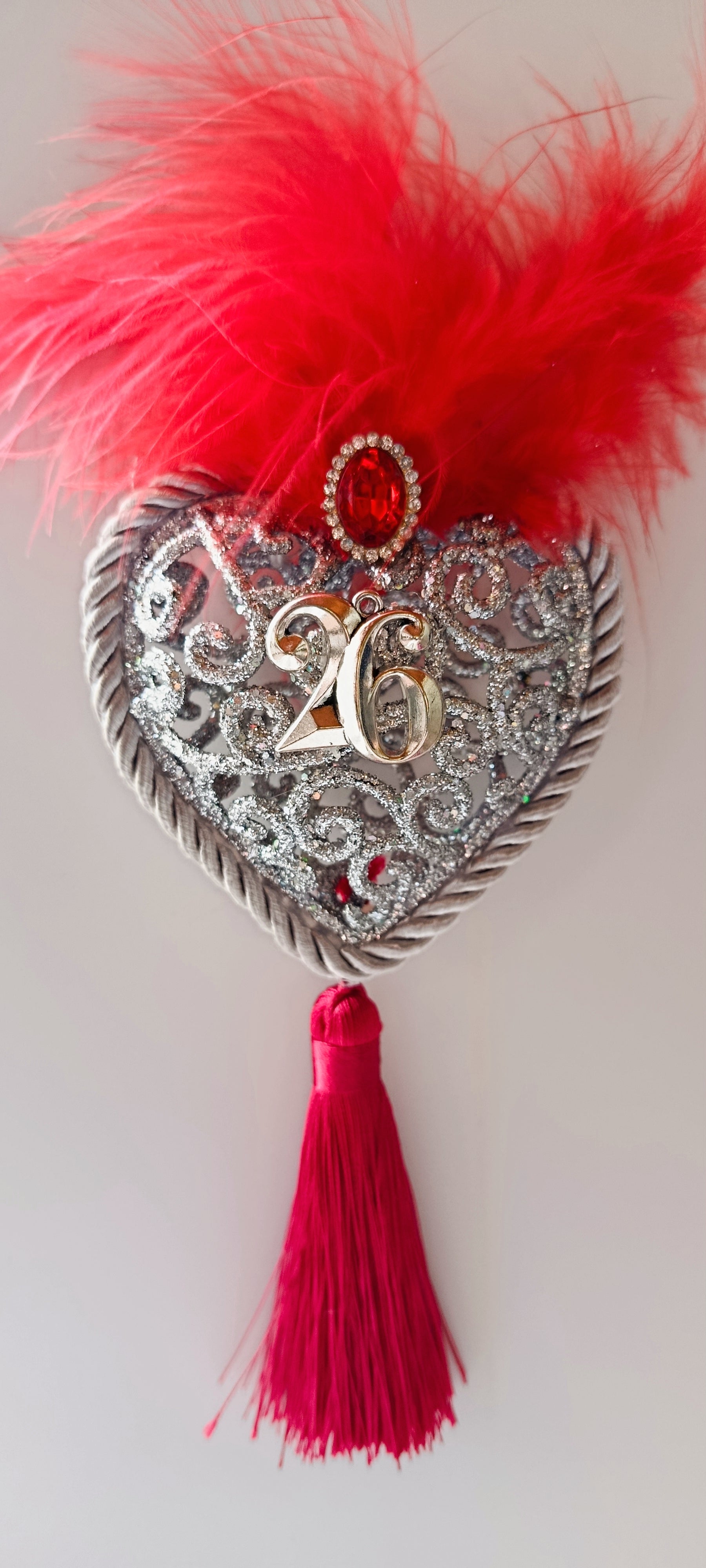 Γούρι 2026-Χριστουγεννιάτικο Στολίδι Silver Heart #009