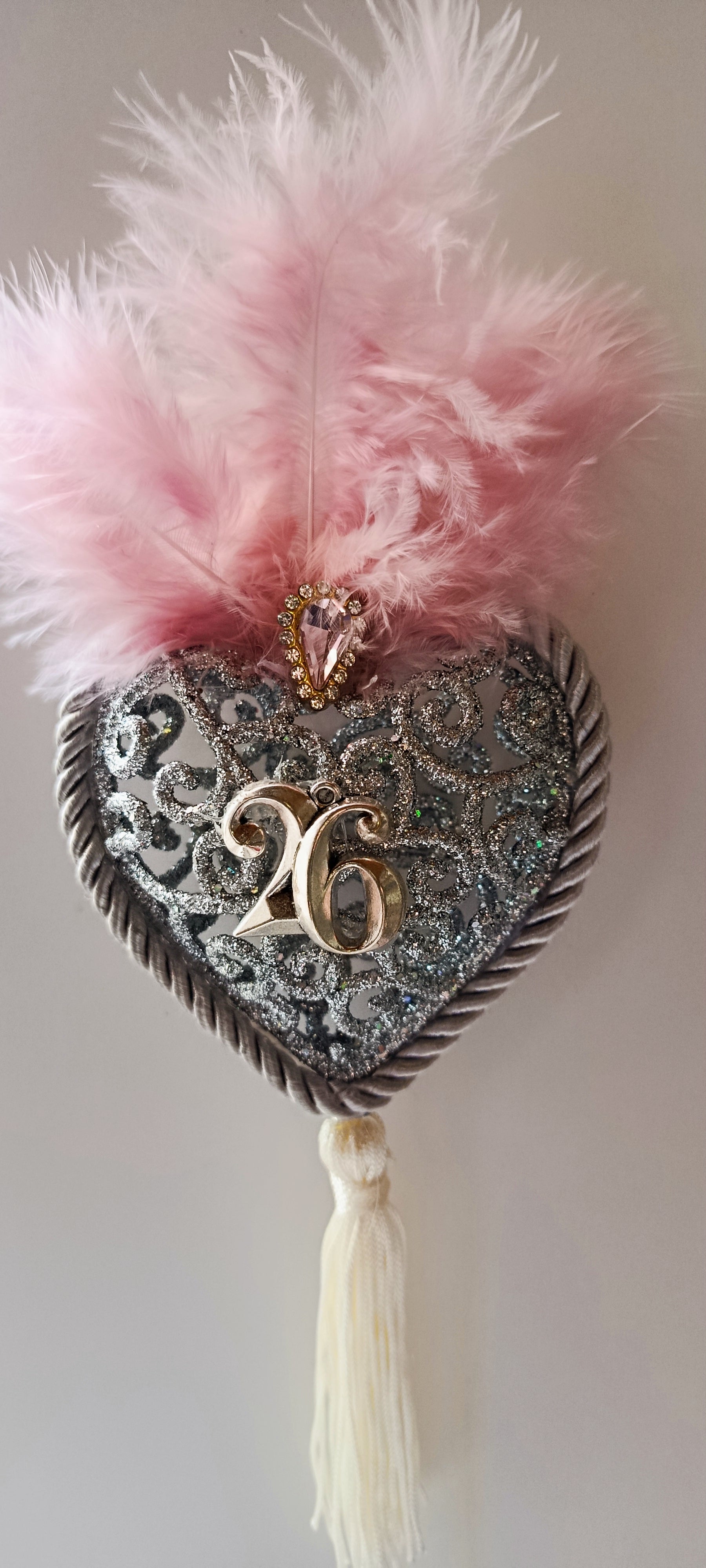 Γούρι 2026-Χριστουγεννιάτικο Στολίδι Silver Heart #0041