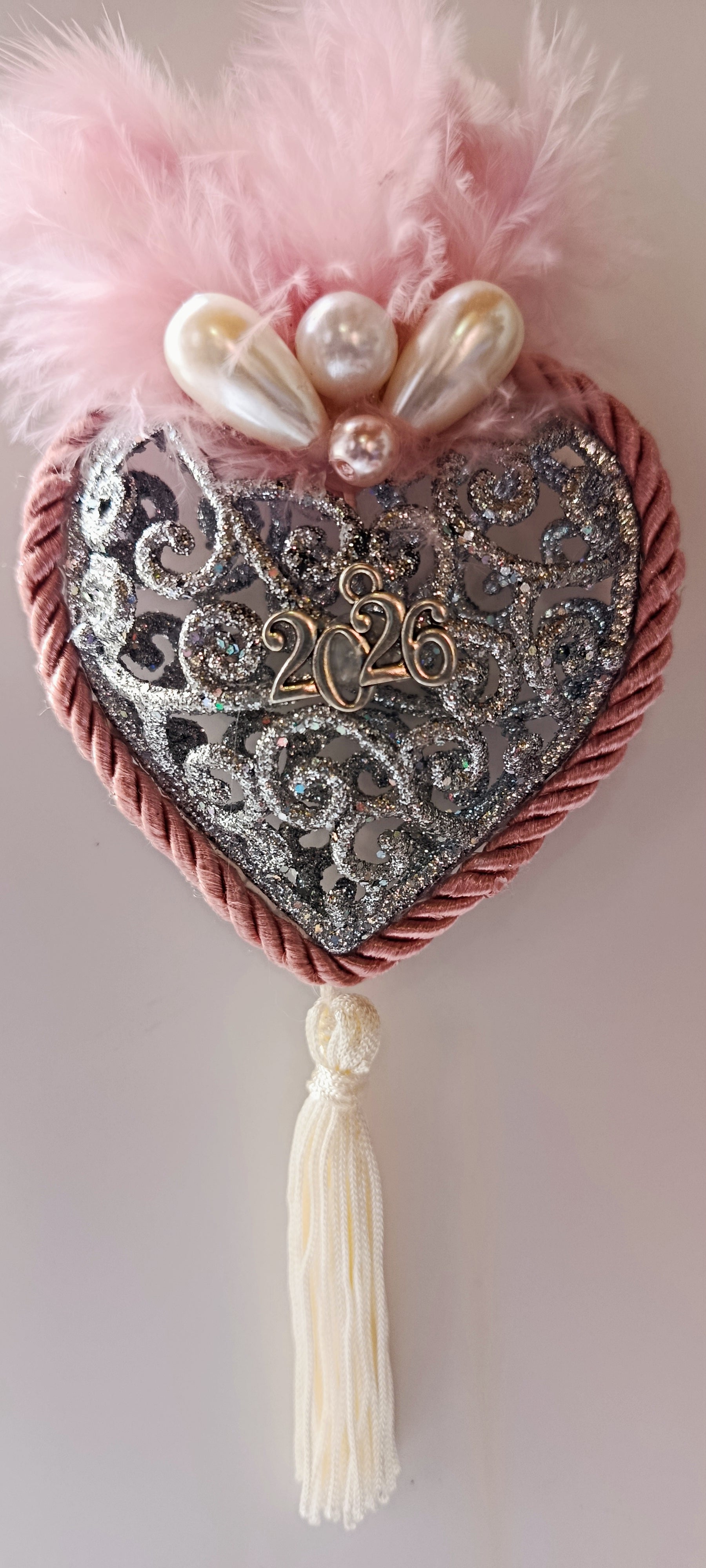 Γούρι 2026-Χριστουγεννιάτικο Στολίδι Silver Heart #004