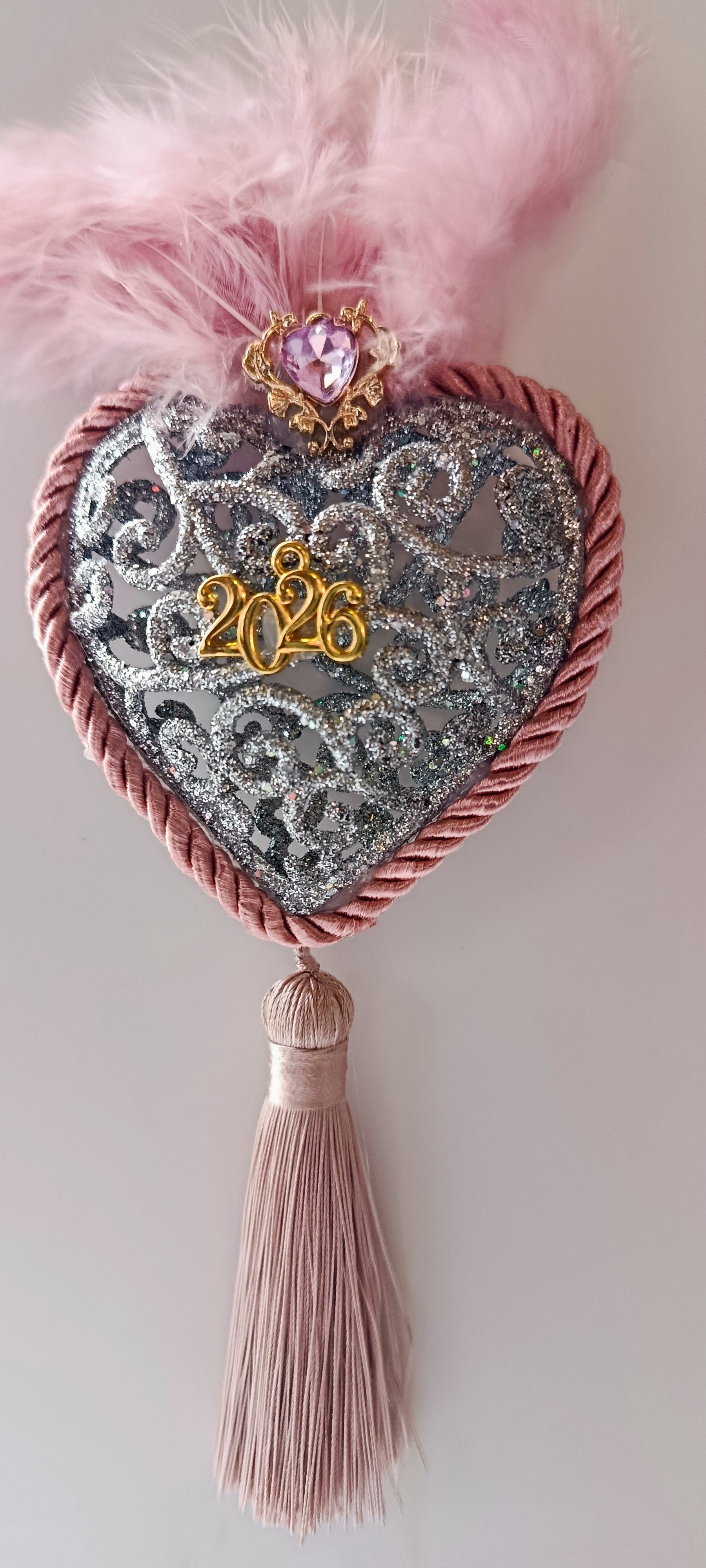 Γούρι 2026-Χριστουγεννιάτικο Στολίδι Silver Heart #005