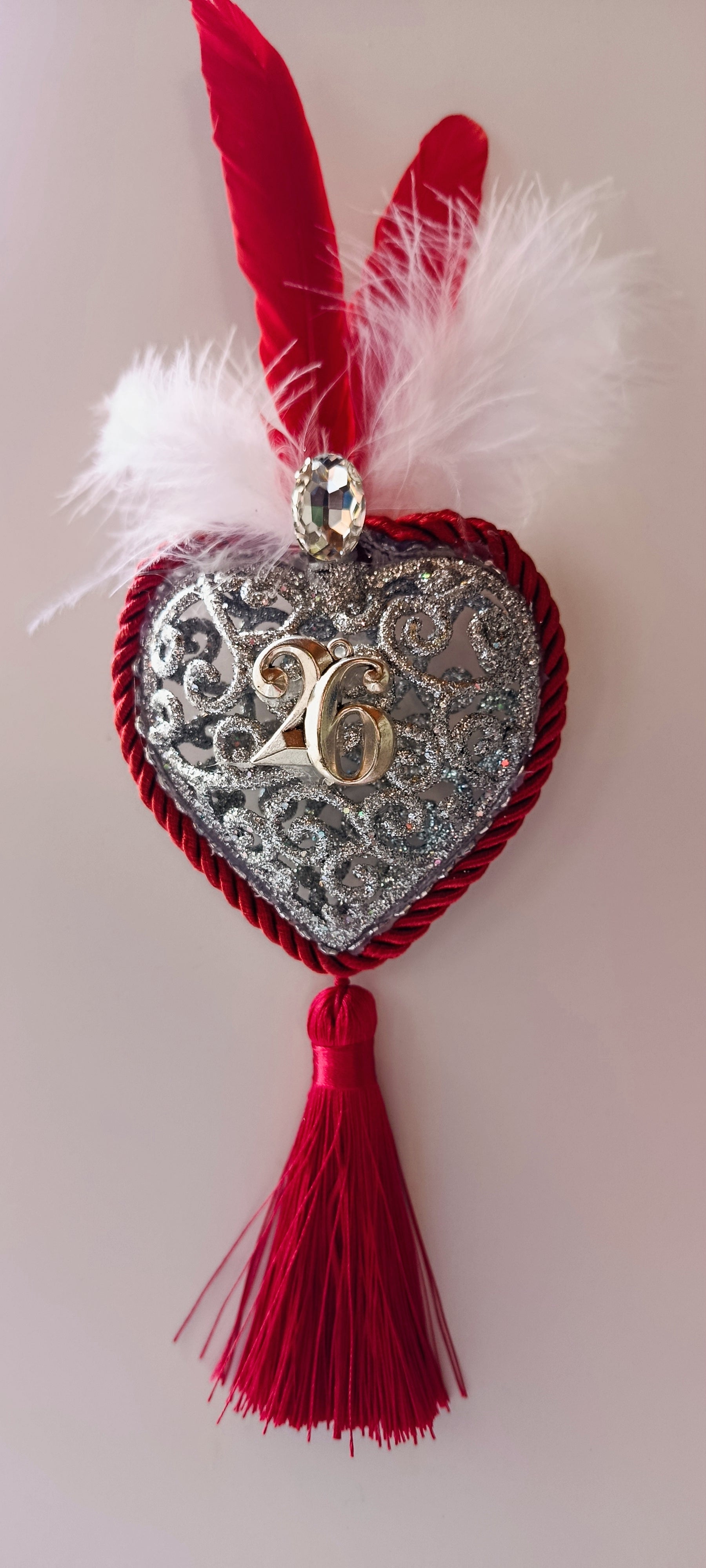 Γούρι 2026-Χριστουγεννιάτικο Στολίδι Silver heart #001