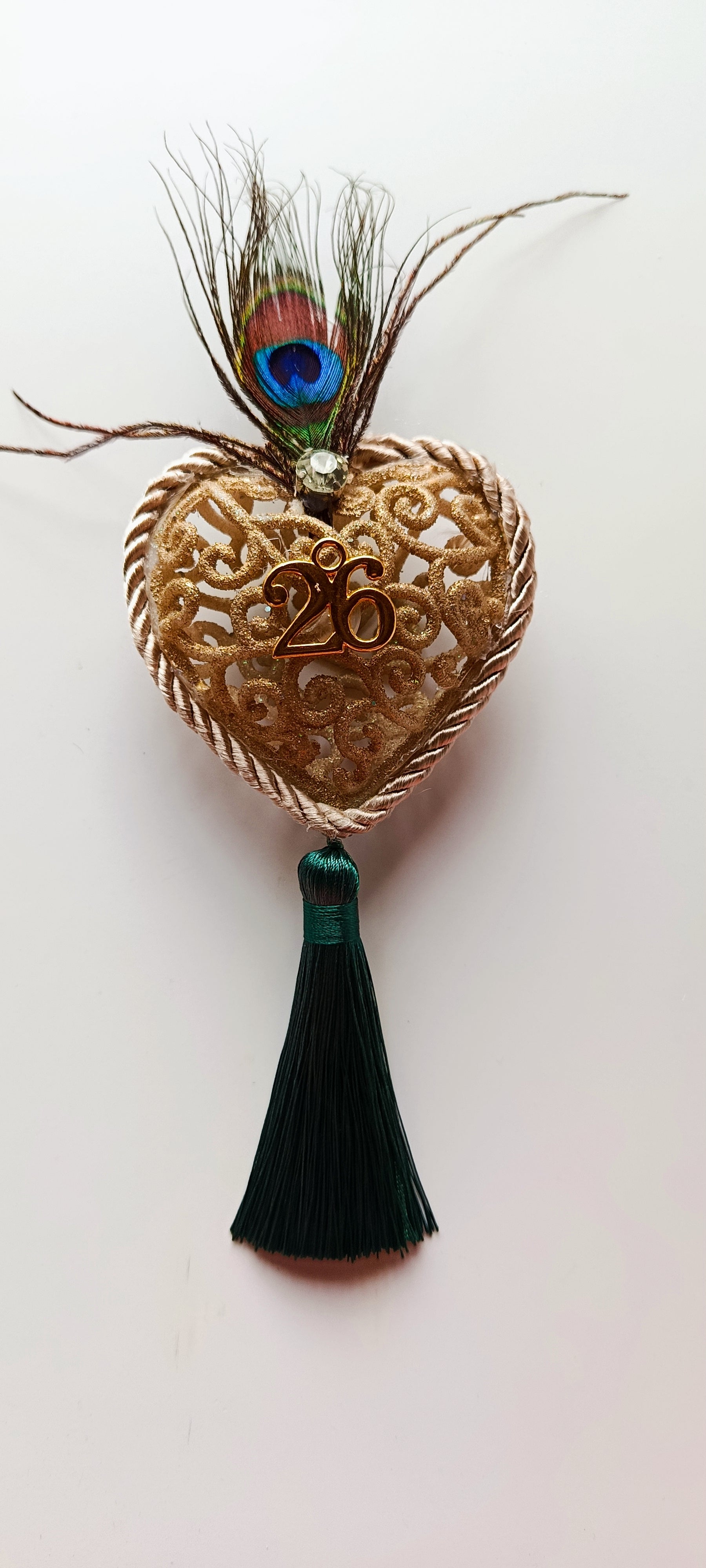 Γούρι 2026-Χριστουγεννιάτικο Στολίδι Gold Heart #0016