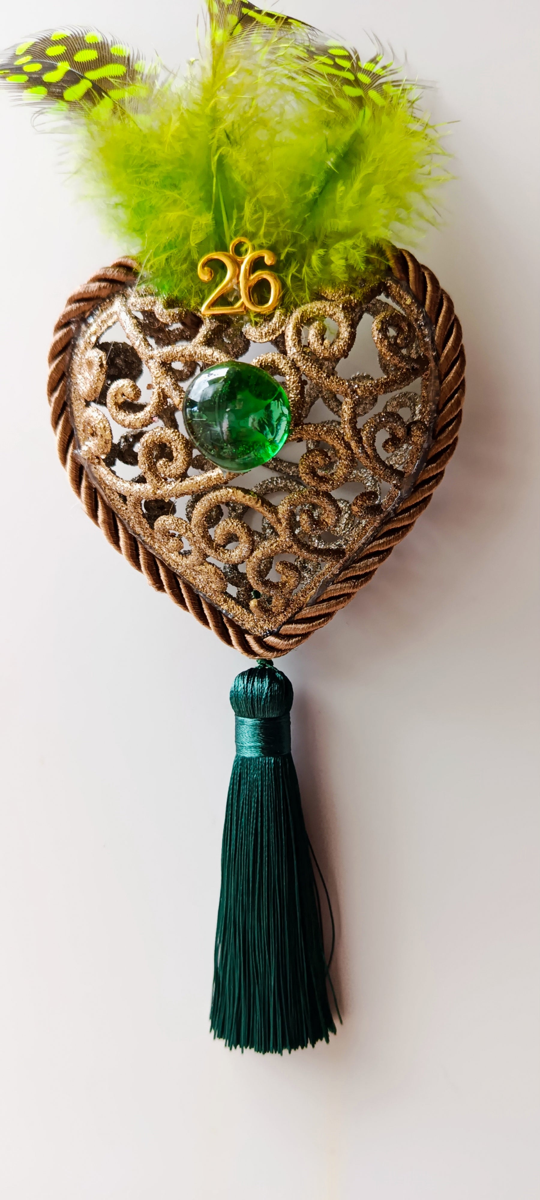 Γούρι 2026-Χριστουγεννιάτικο Στολίδι Gold Heart #0017