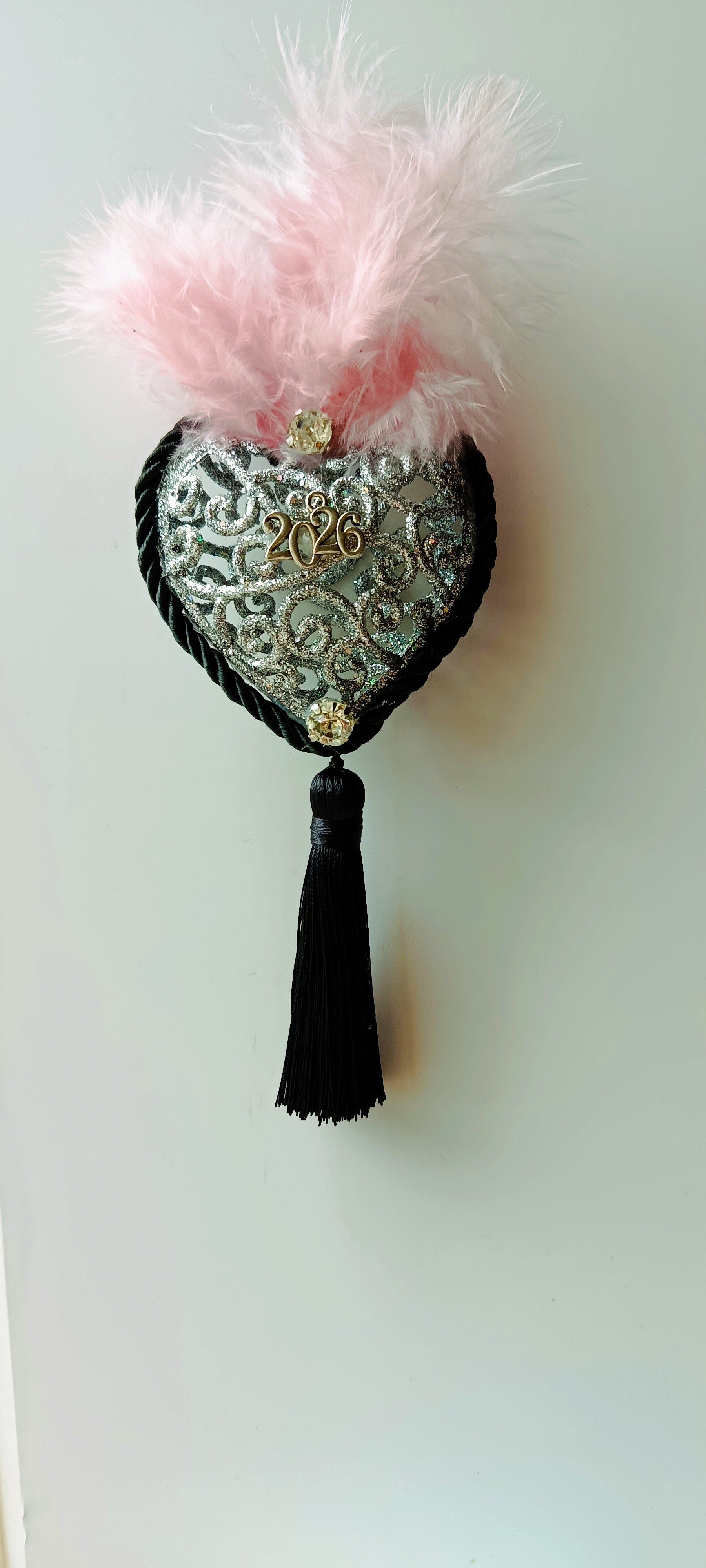 Γούρι 2026-Χριστουγεννιάτικο Στολίδι Silver Heart #0020