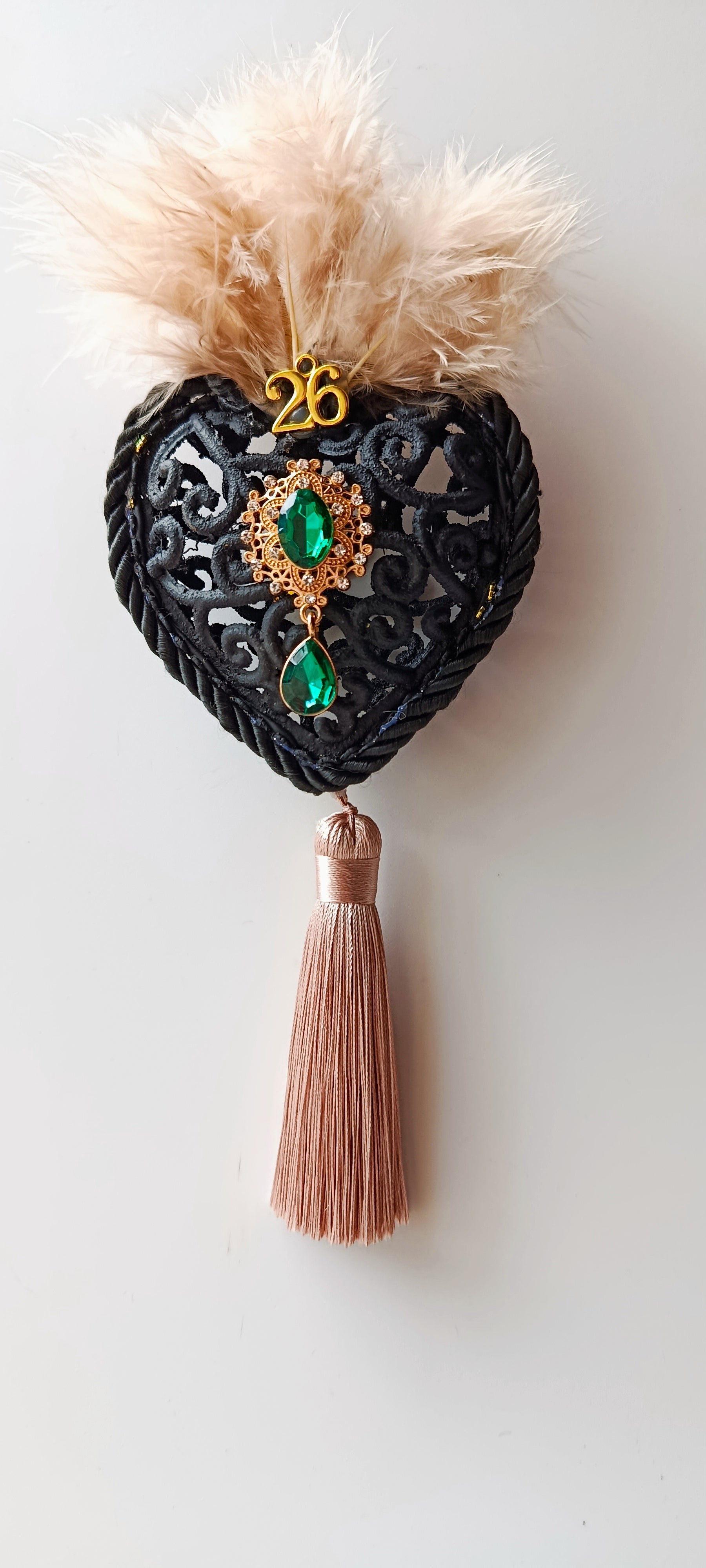 Γούρι 2026-Χριστουγεννιάτικο Στολίδι Black Heart #0022