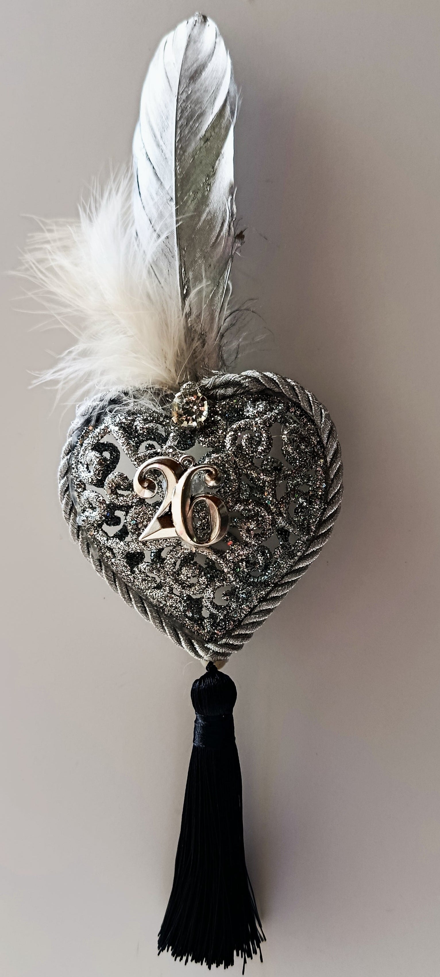 Γούρι 2026-Χριστουγεννιάτικο Στολίδι Silver Heart #0016