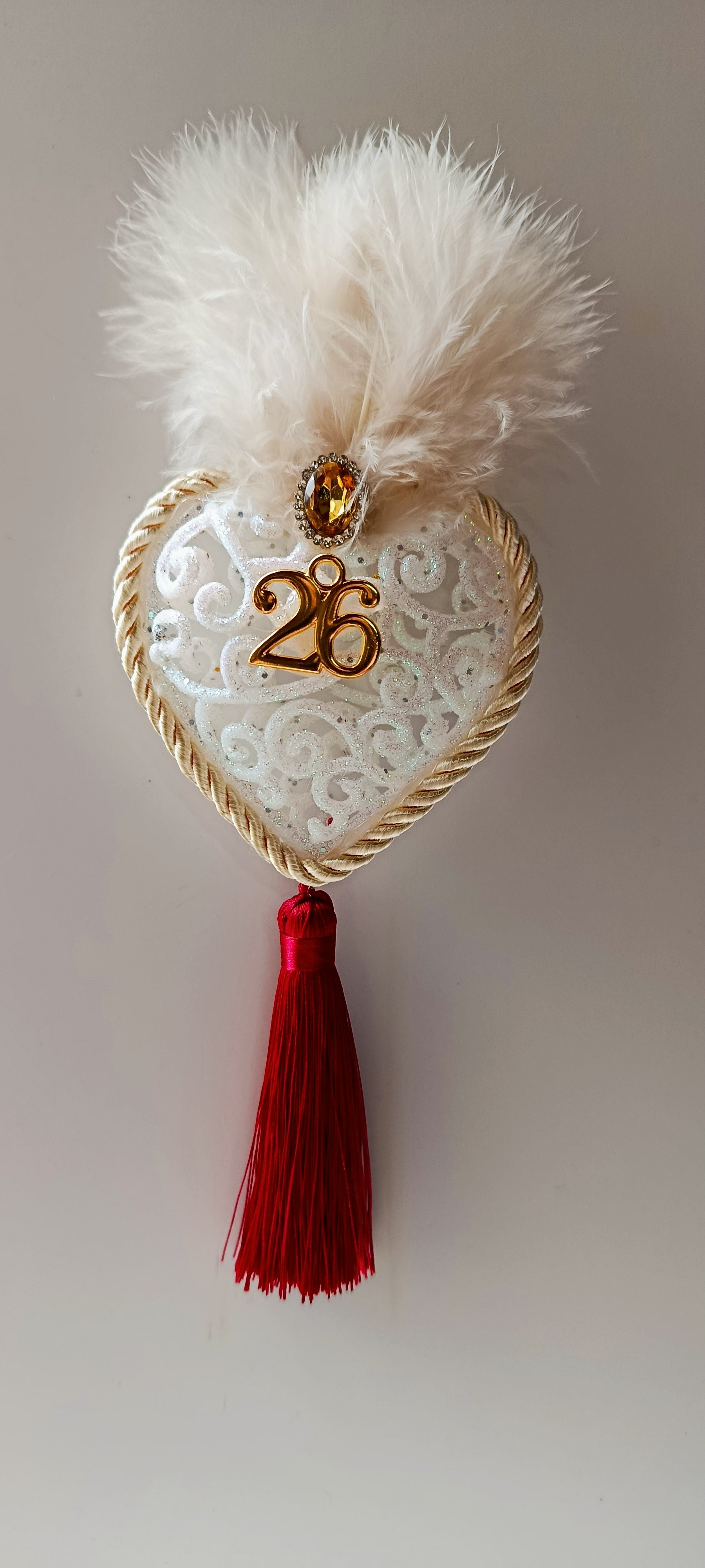 Γούρι 2026-Χριστουγεννιάτικο Στολίδι White Heart #009