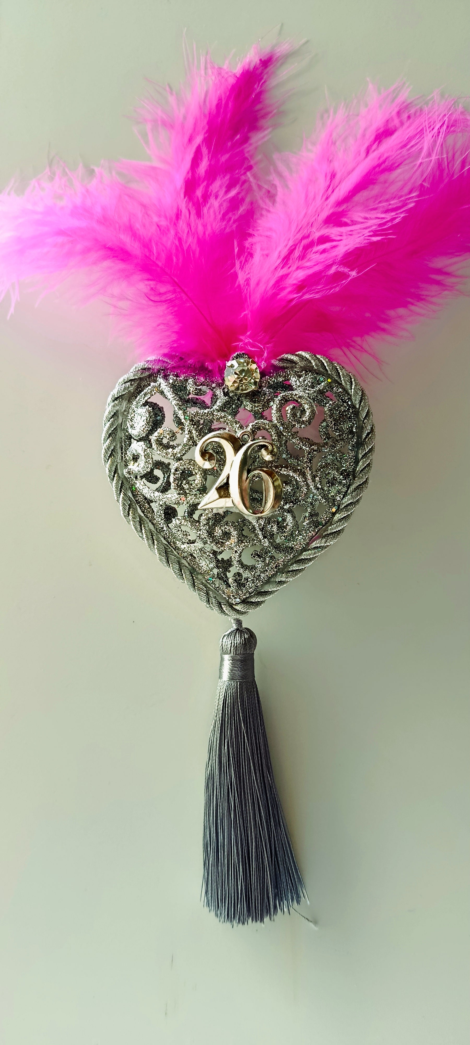 Γούρι 2026-Χριστουγεννιάτικο Στολίδι Silver Heart #0013