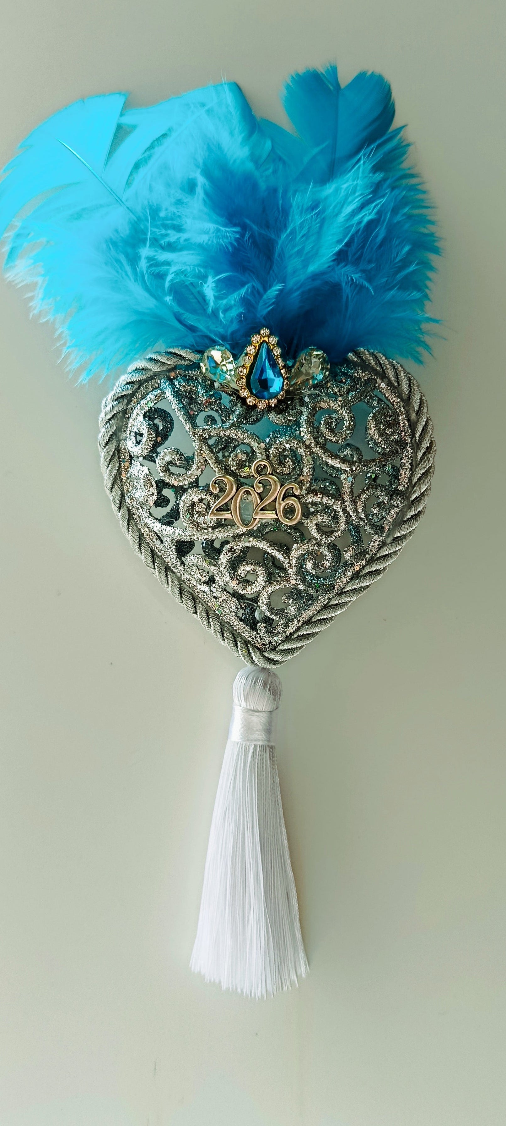 Γούρι 2026-Χριστουγεννιάτικο Στολίδι Silver Heart #0038