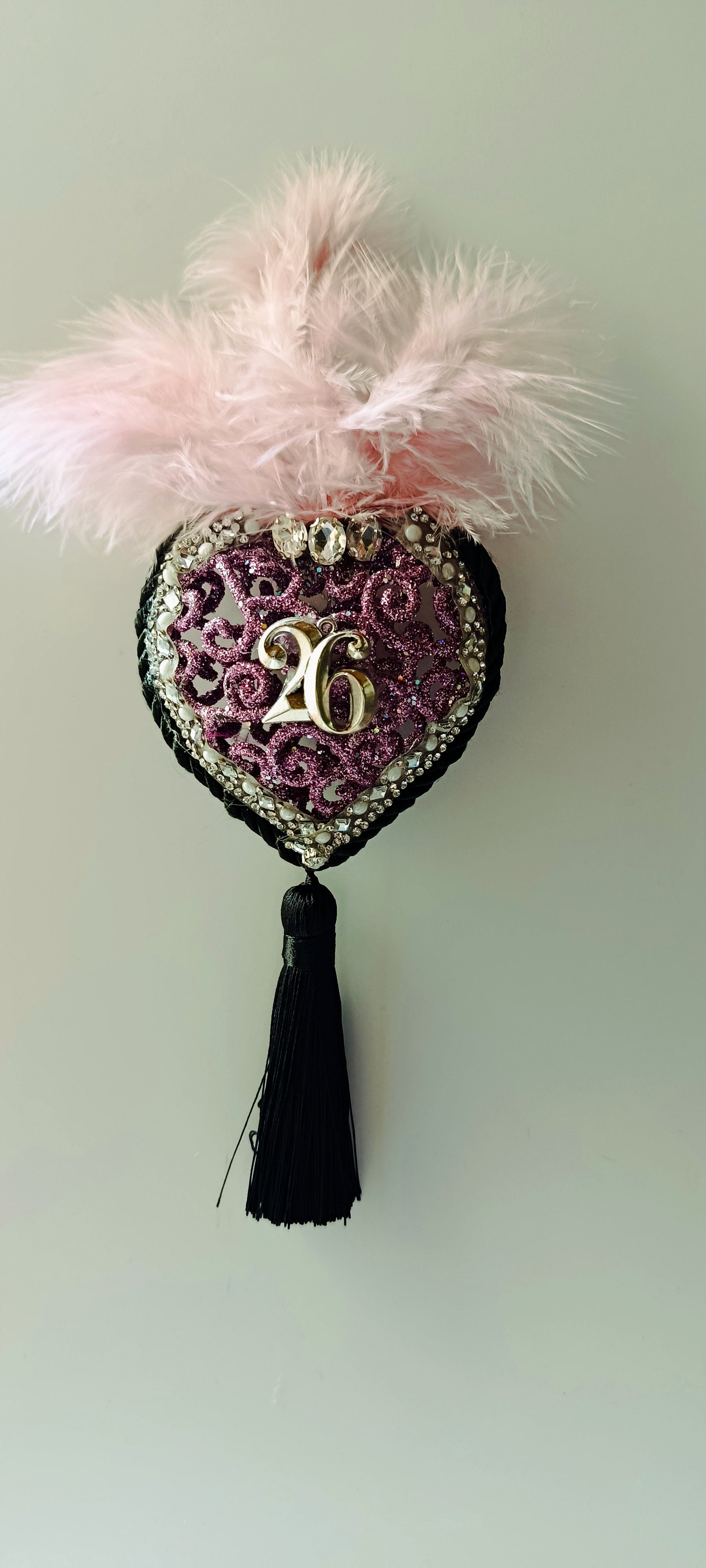 Γούρι 2026-Χριστουγεννιάτικο Στολίδι Pink-Purple Heart #0012