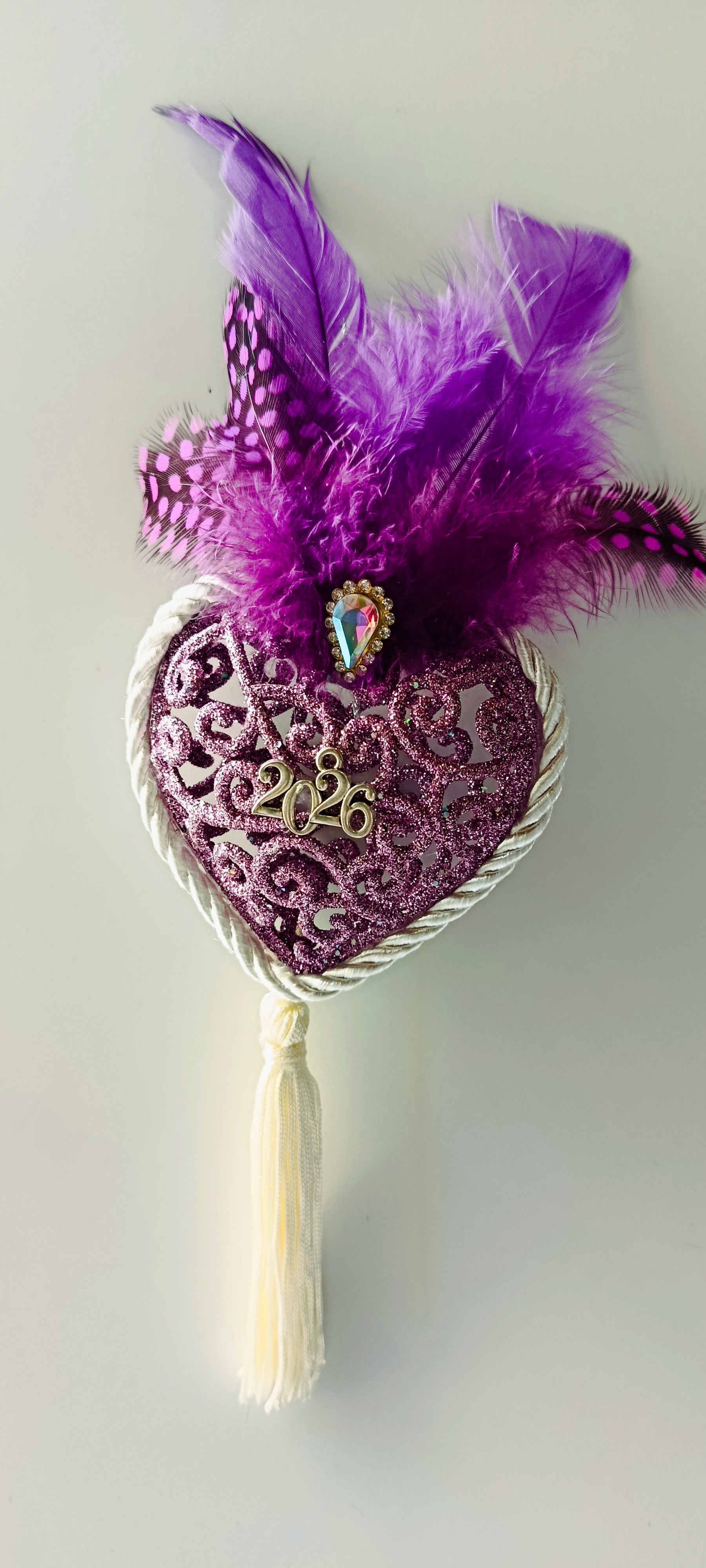 Γούρι 2026-Χριστουγεννιάτικο Στολίδι Pink-Purple Heart #003