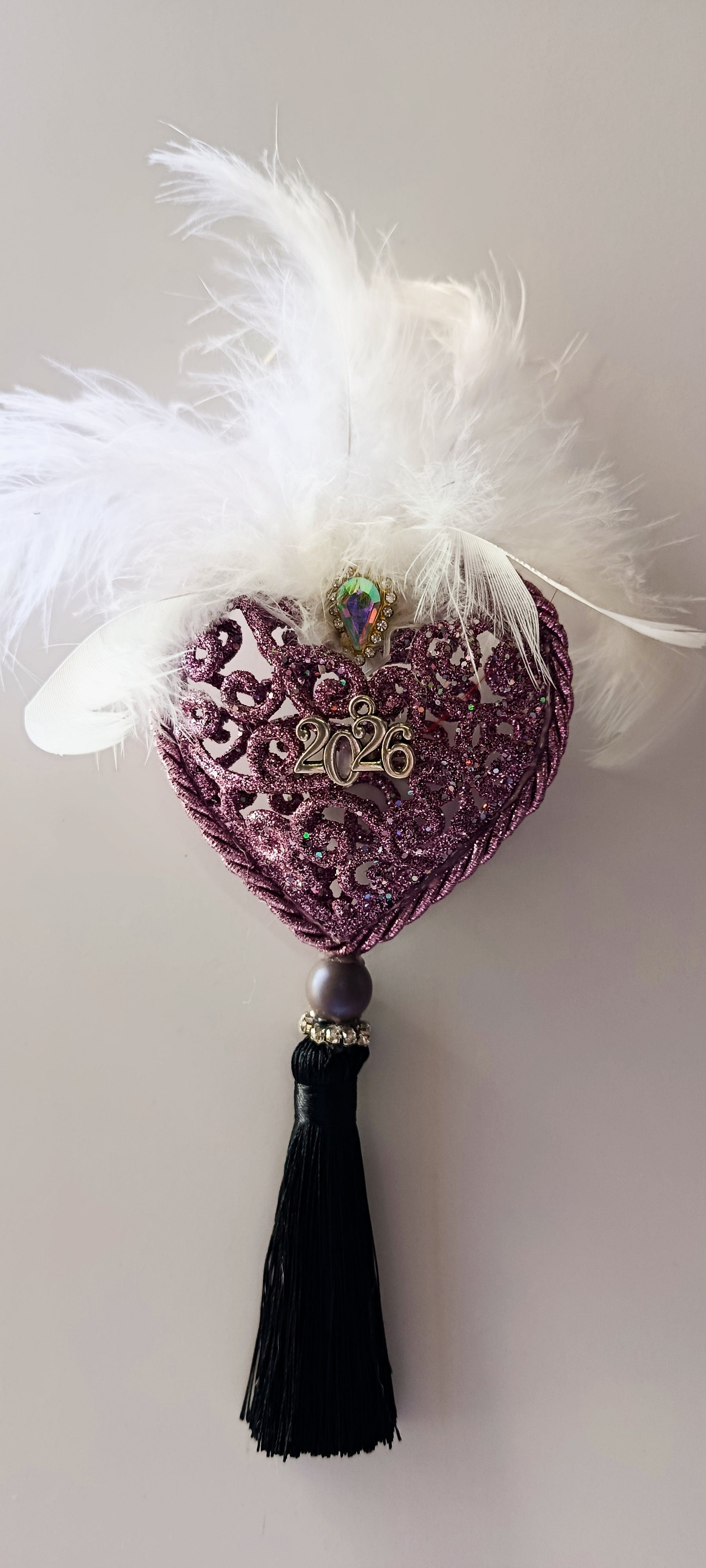 Γούρι 2026-Χριστουγεννιάτικο Στολίδι Pink-Purple Heart #0011