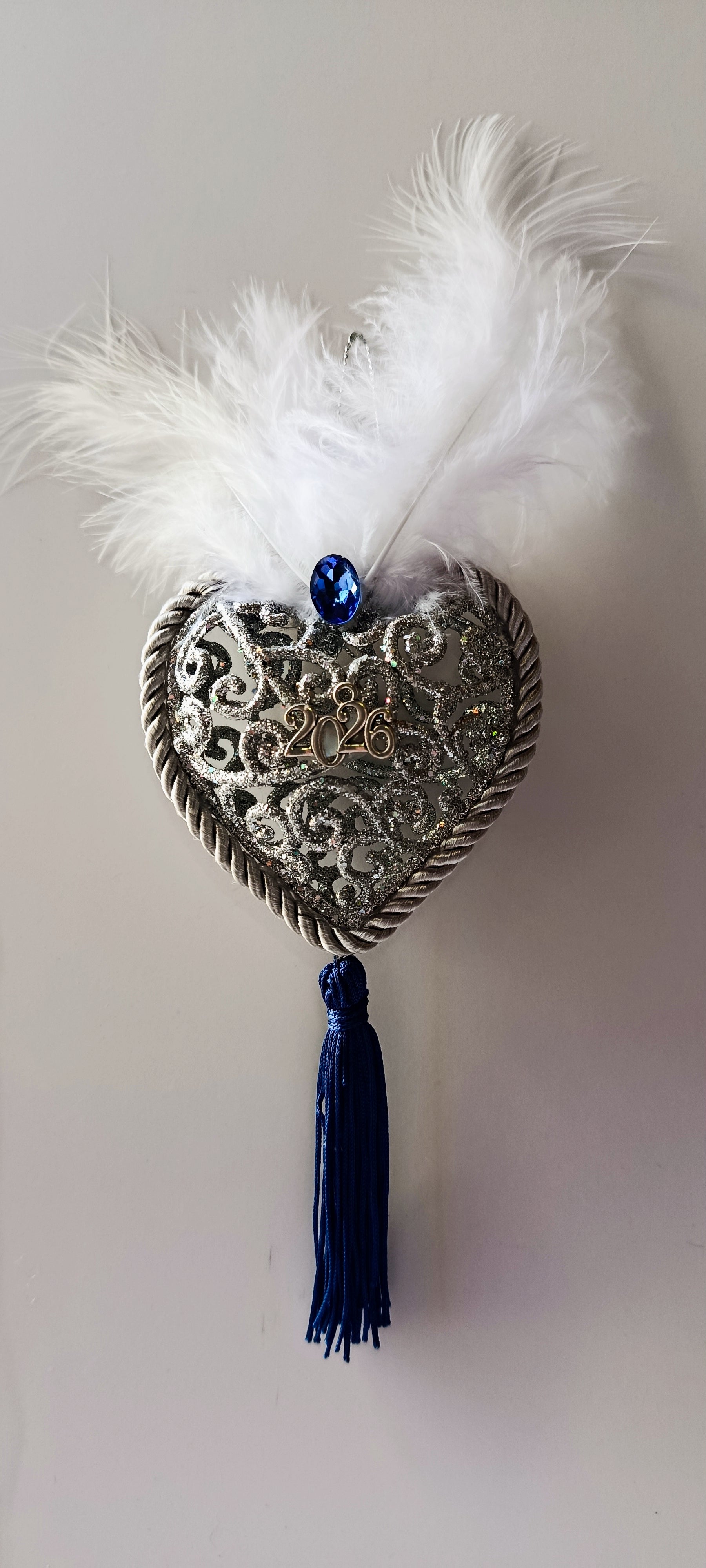 Γούρι 2026-Χριστουγεννιάτικο Στολίδι Silver Heart #0019